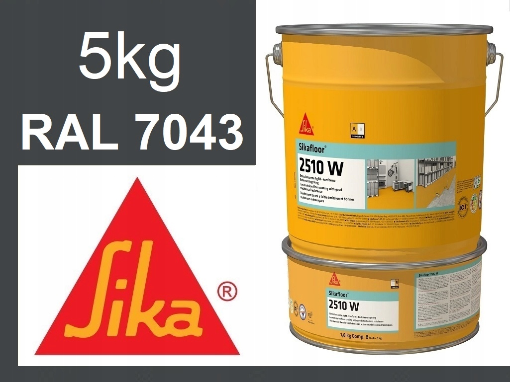 Żywica epoksydowa 2K Sikaflor RAL7043 Ciemna farba Do Betonu zamiast płytki