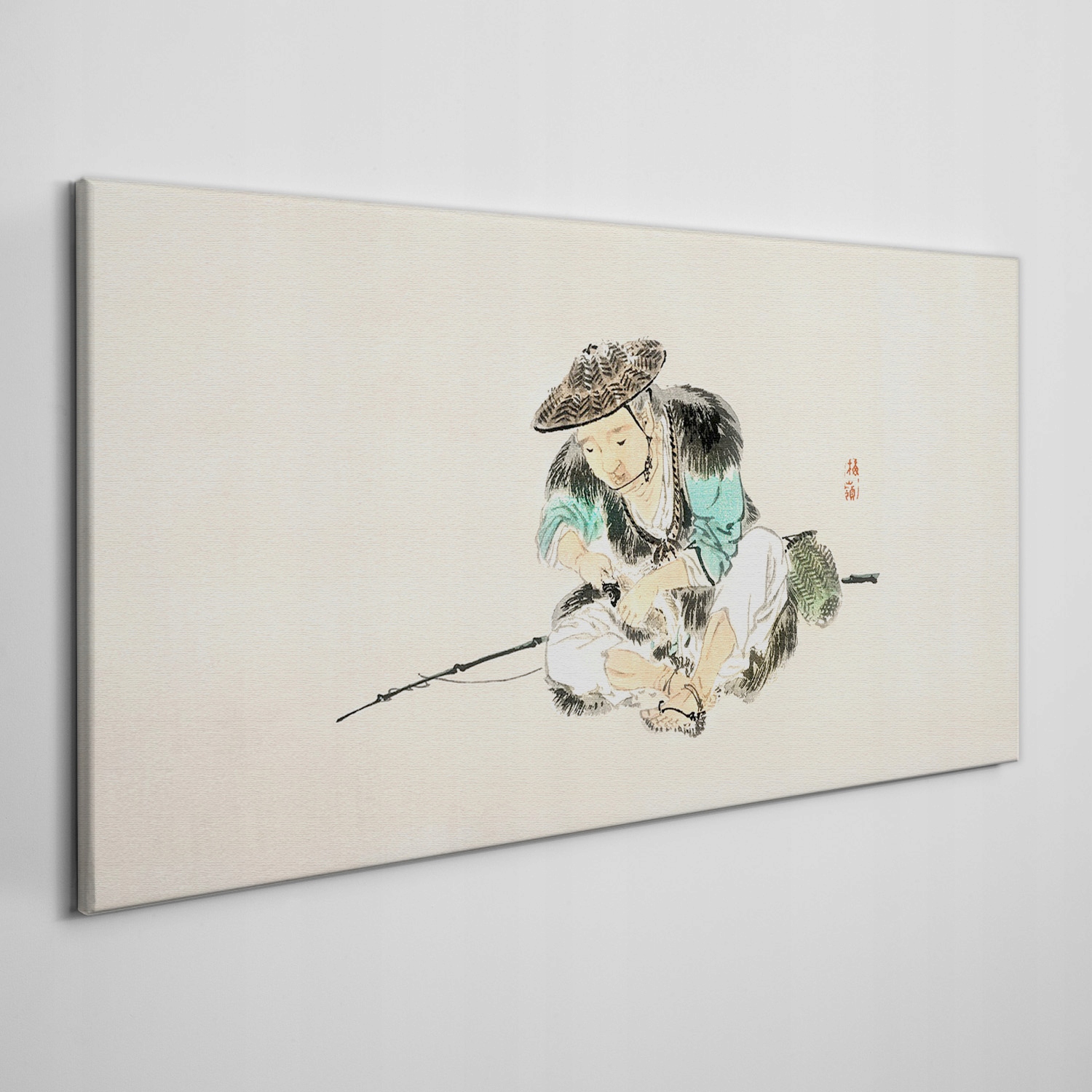 

Obraz na ścianę do salony płótno Rybak 100x50 cm