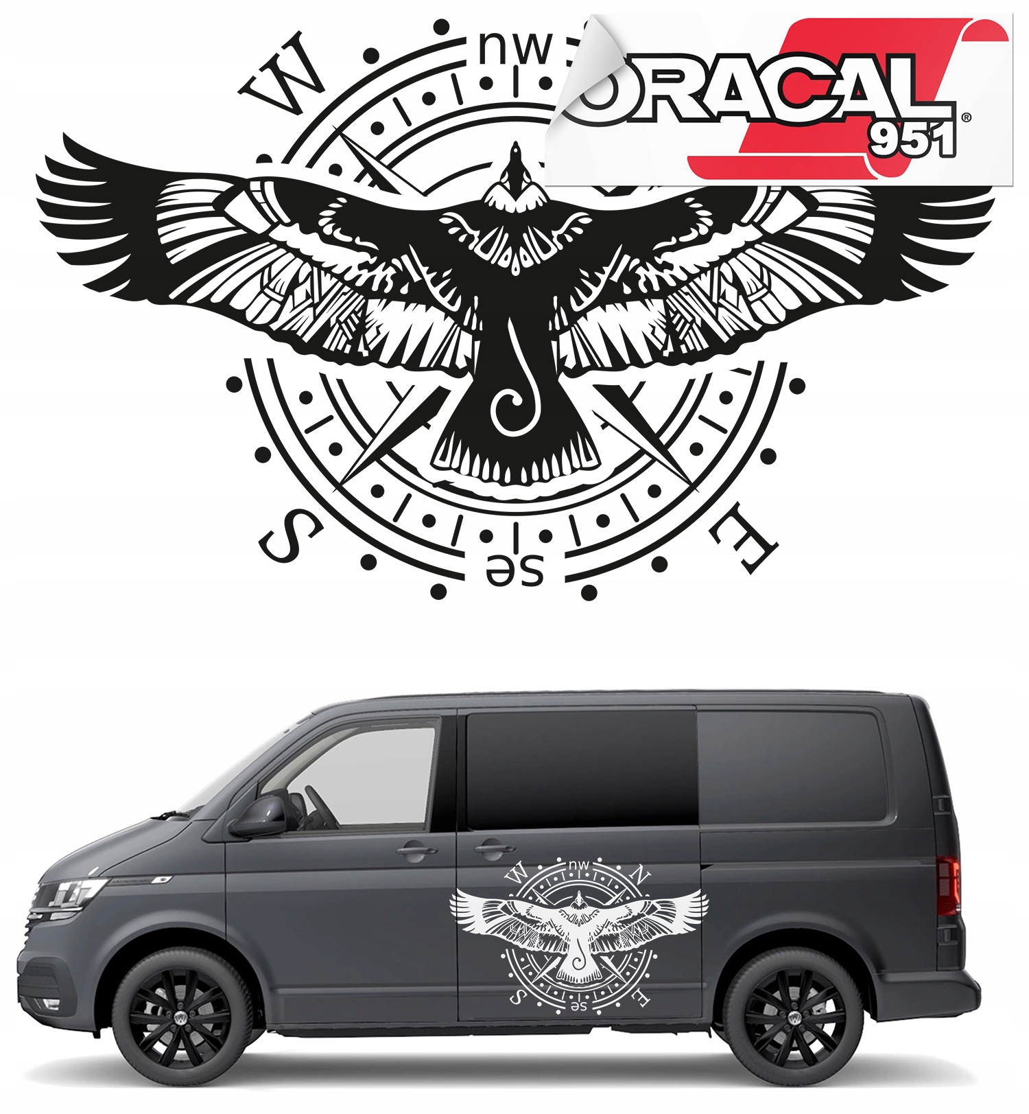 Автомобильные наклейки CONDOR Rose Compass 71X43CM