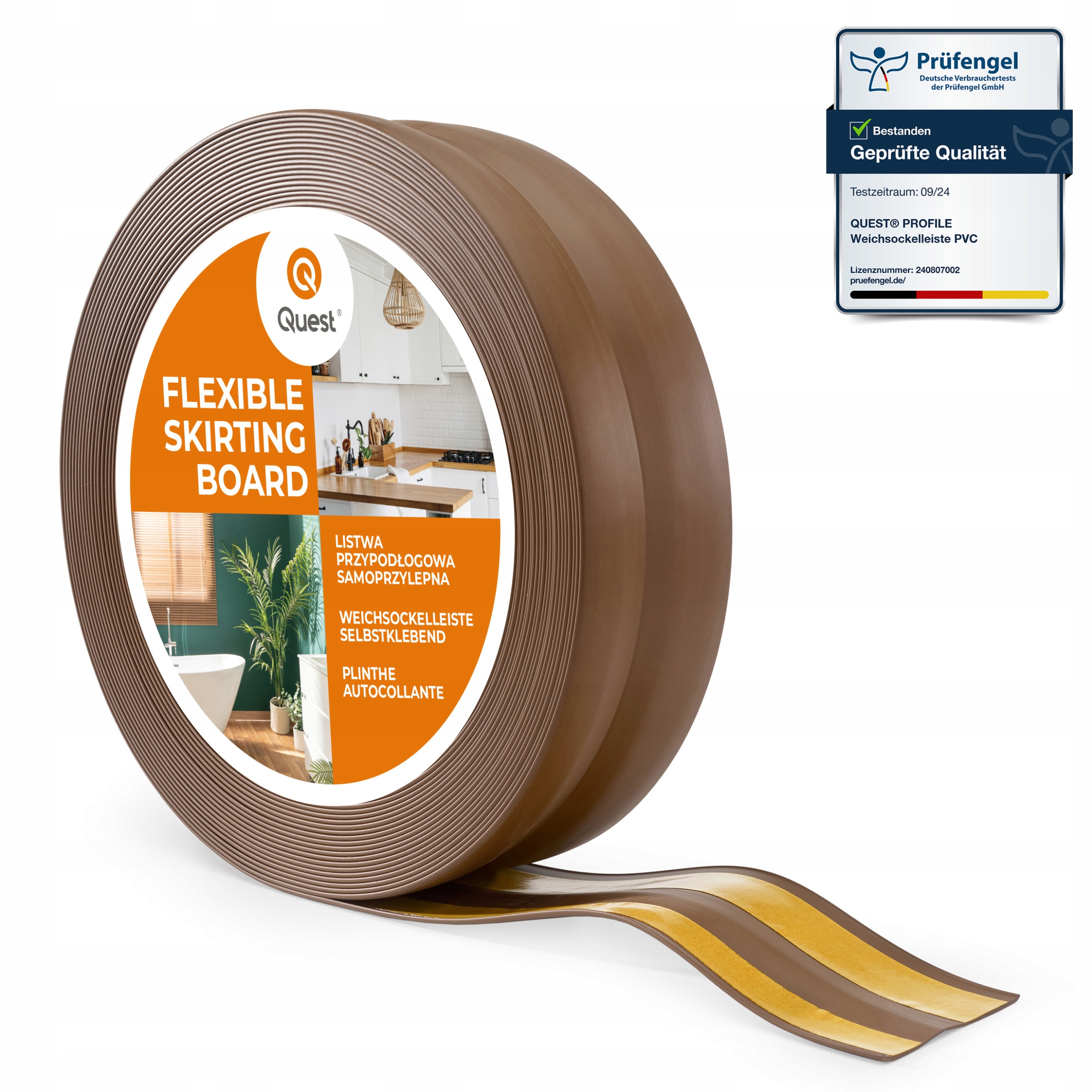 Podlahová lišta samolepicí Pvc 32/23 Tmavě Hnědá 15 m