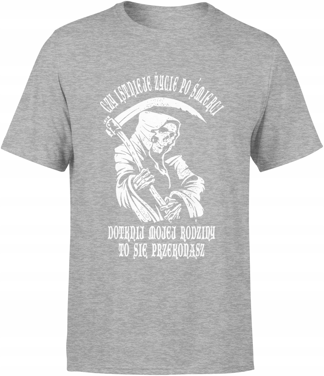 

Koszulka Męska Z Nadrukiem Napisami T-shirt Szara