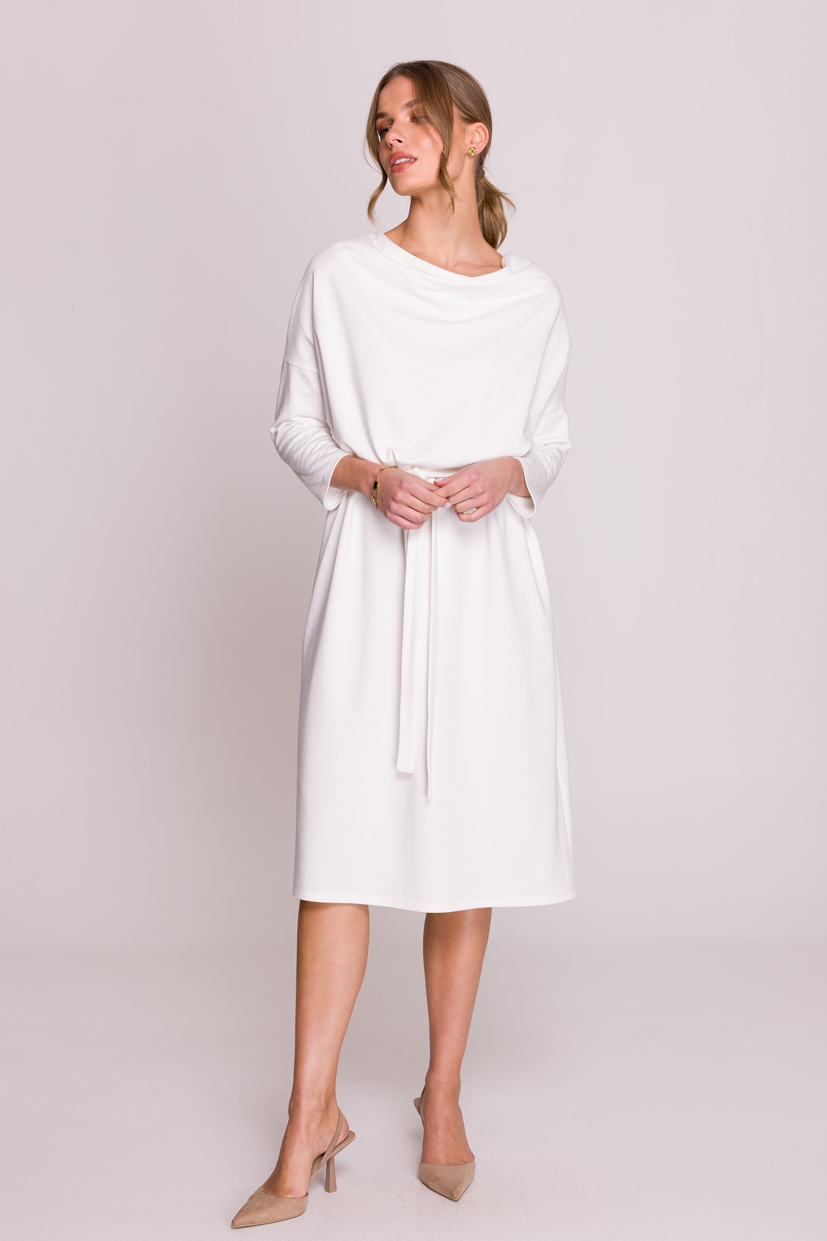Šaty Na Léto Oversize Z Modalu Ecru 40/42 L/XL