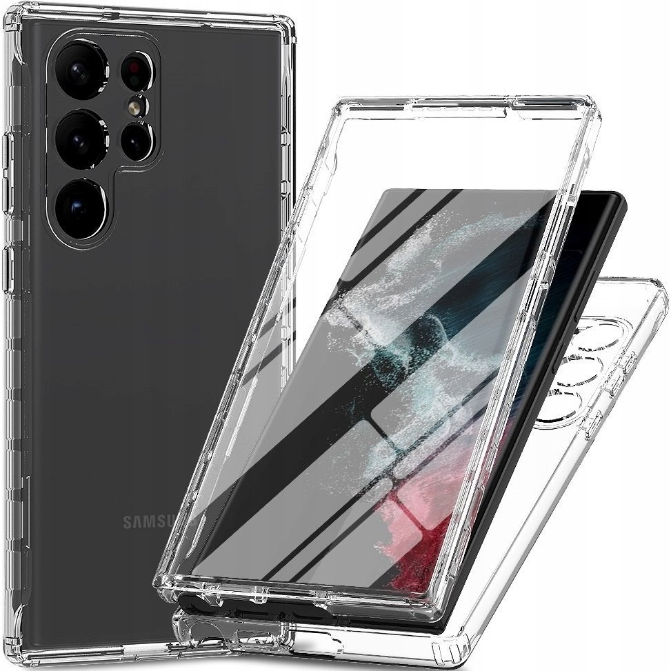 

Pancerne Etui z Folią Obudowa do Galaxy S23 Ultra
