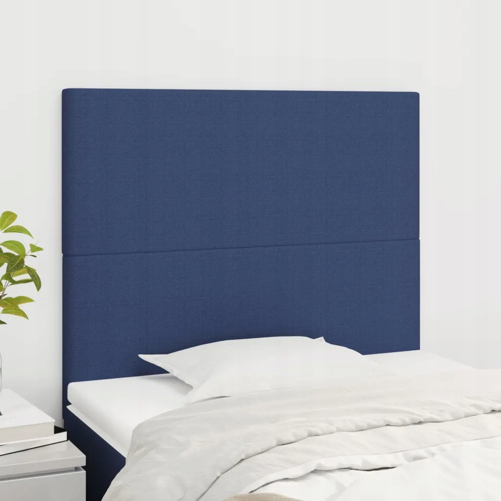 Čelo postele 2 ks modré 80 x 5 x 78/88 cm textil Modrá 3116032