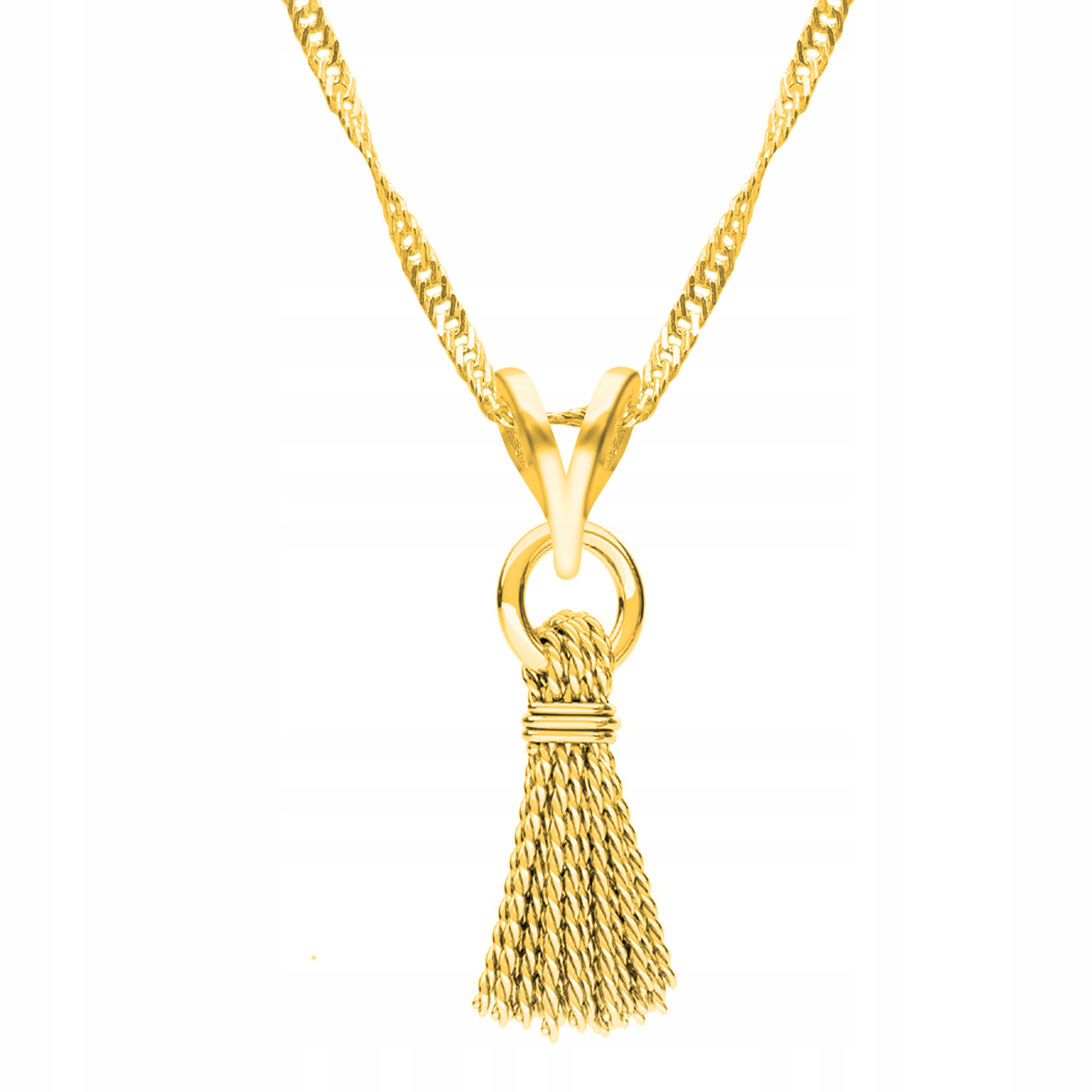 Řetízek zlatý náhrdelník 925 s třásněmi