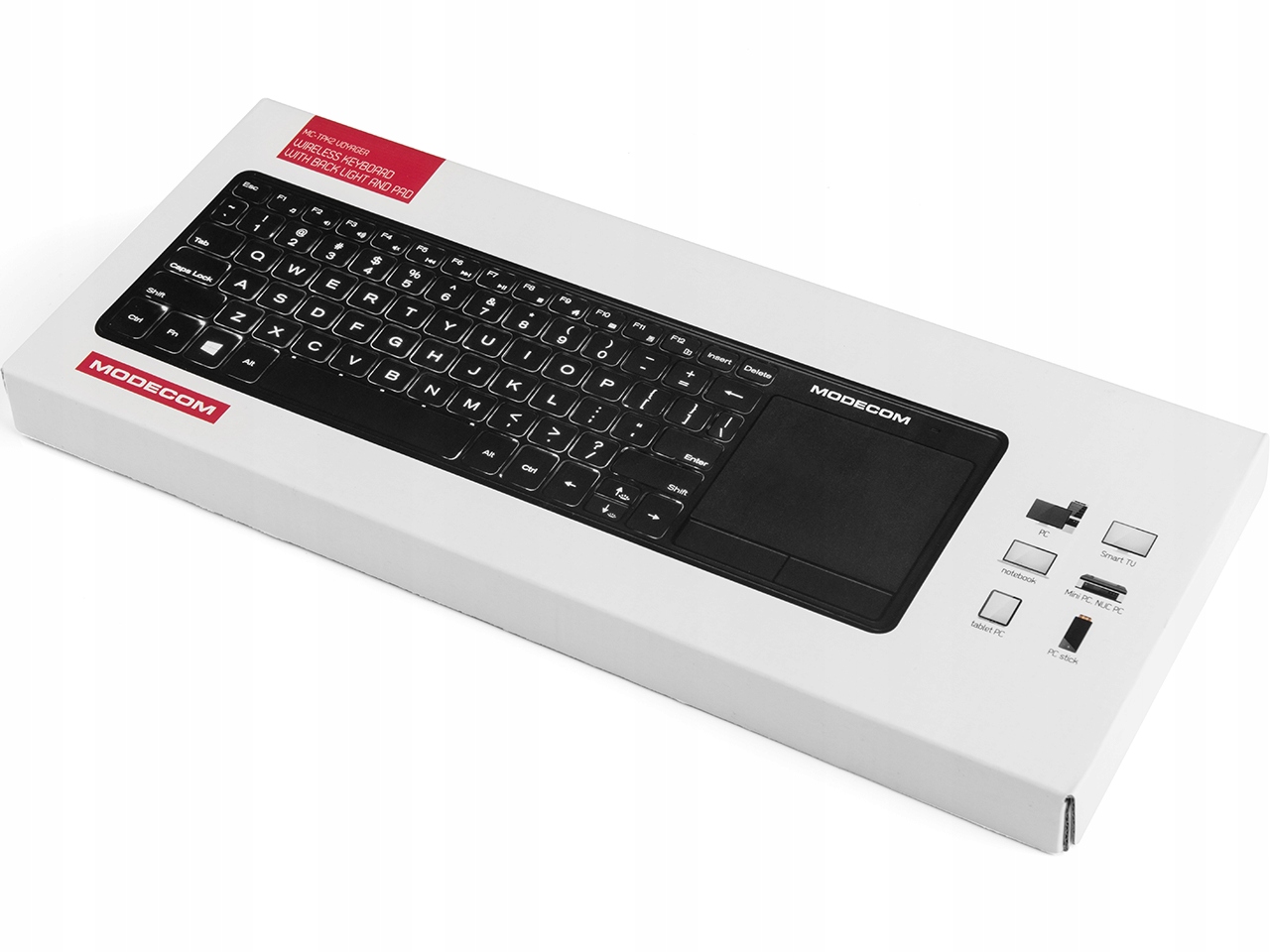 KLAWIATURA PODŚWIETLANA BEZPRZEWODOWA NOŻYCOWA TOUCHPAD CICHA MODECOM TPK2 Informacje o bezpieczeństwie CE