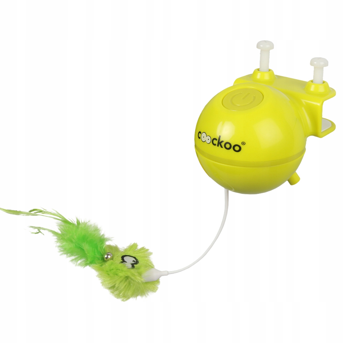 Levně Coockoo Hračka pro kočky 11 cm Roxy Laser Toy zelená pohyblivé pírko