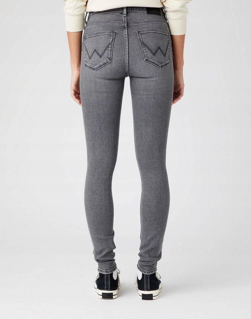 Dámské džíny úzké nohavice Wrangler High Rise Skinny Vintage Grey W27HDH41N 25/32