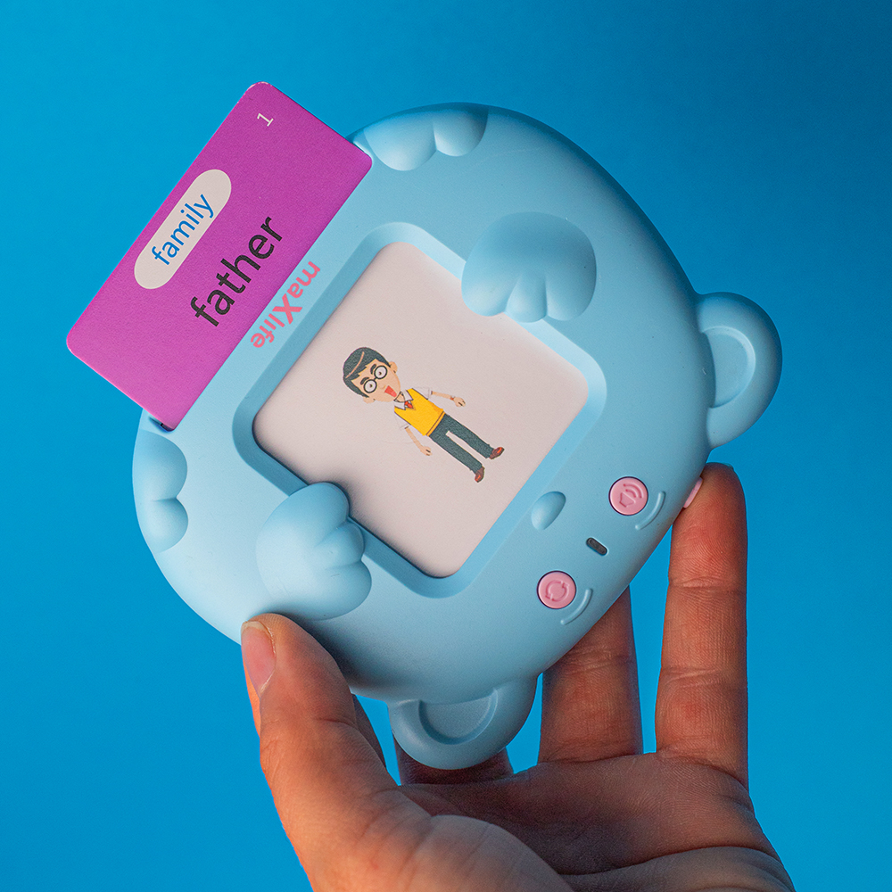 NAUKA ANGIELSKIEGO CZYTANIE POWTARZANIE GŁOS KARTY SŁOWA EDUKACJA BLUE Płeć chłopcy dziewczynki