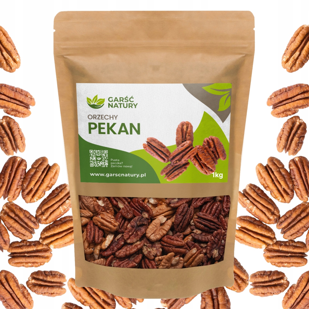 Orzechy Pekan Połówki Naturalne 1kg Pecan Jakość Zdrowa Przekąska 1000 g