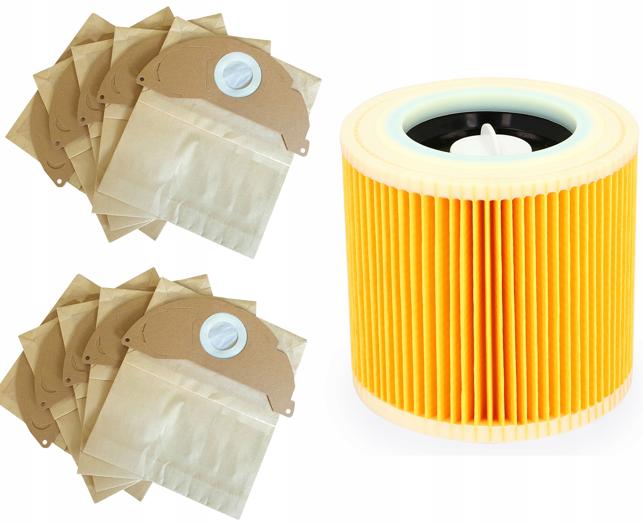 10x WORKI + FILTR DO KARCHER MV2 WD2 A2004