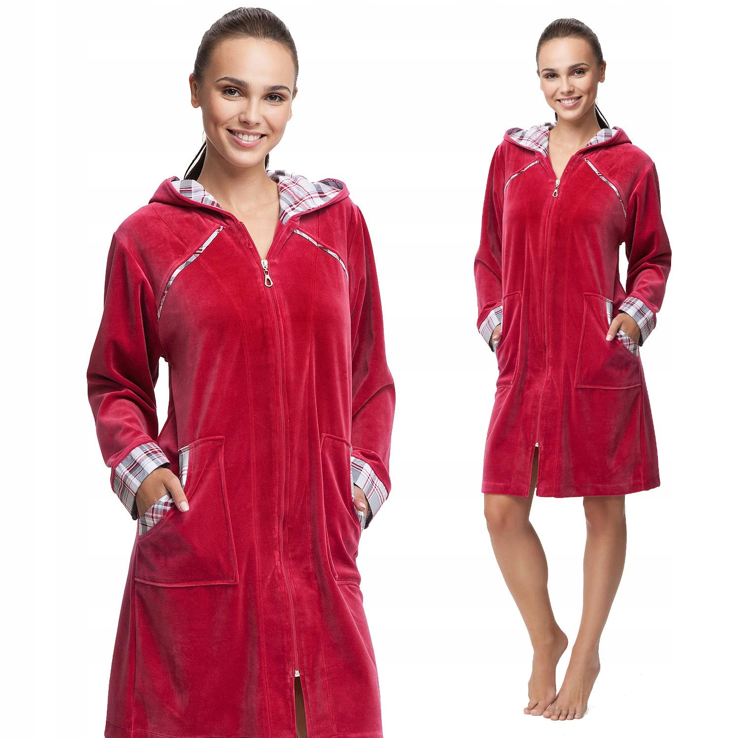 

Szlafrok damski kod 289 Luna welur bordowy [XL]