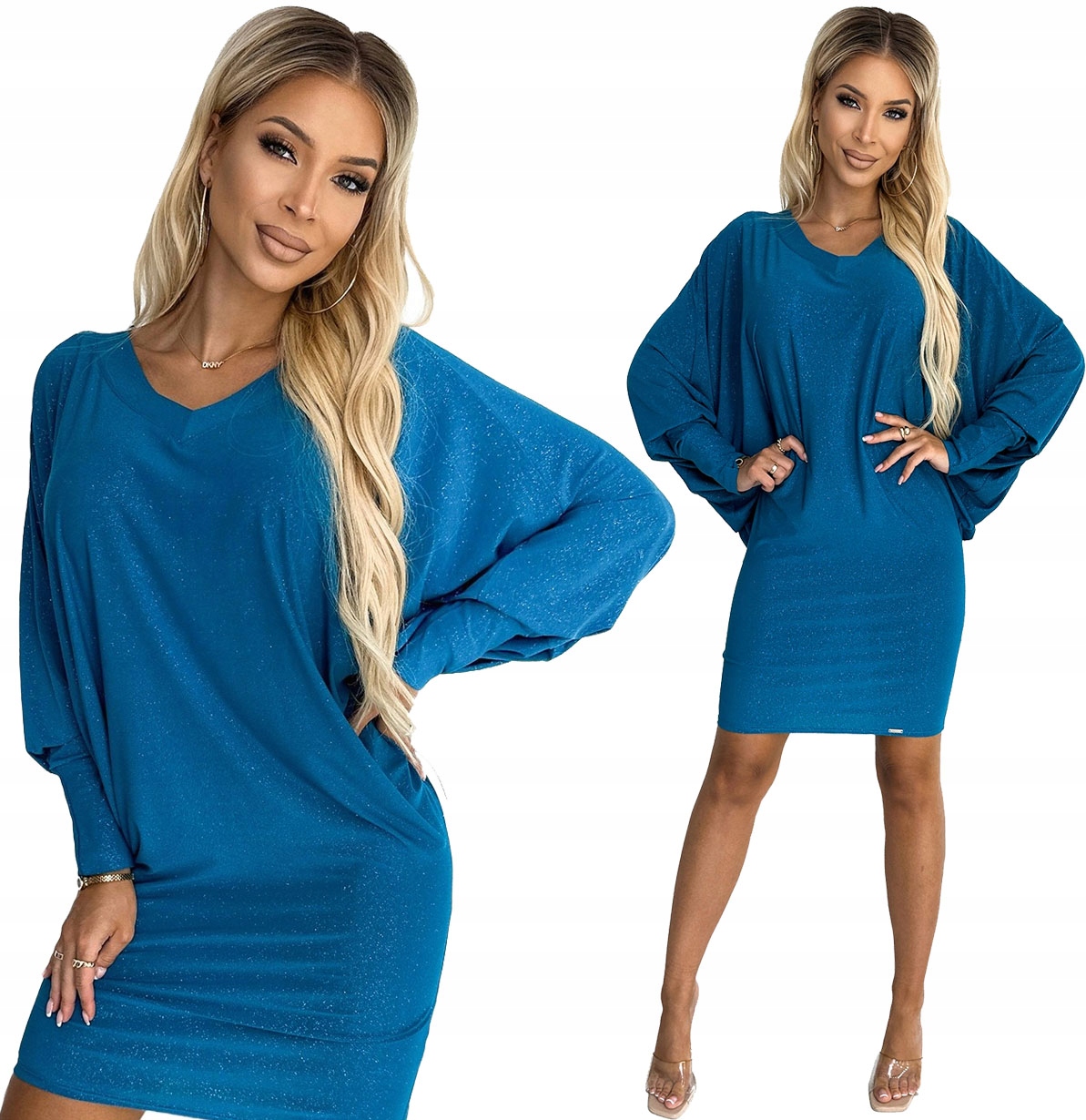 Módní Šaty Z Elastického Materiálu S/m, Mořské Třpytky