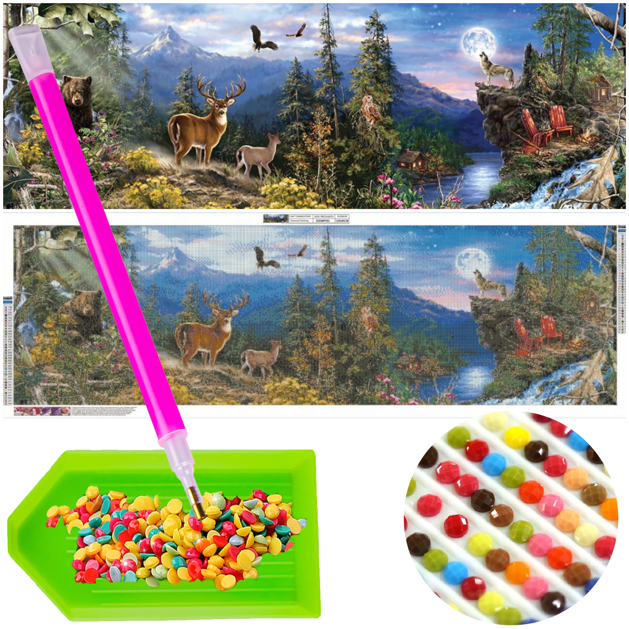 Výšivka Diamantová Velká Diamond Painting Vylepovačka Diamantová krajina 5D