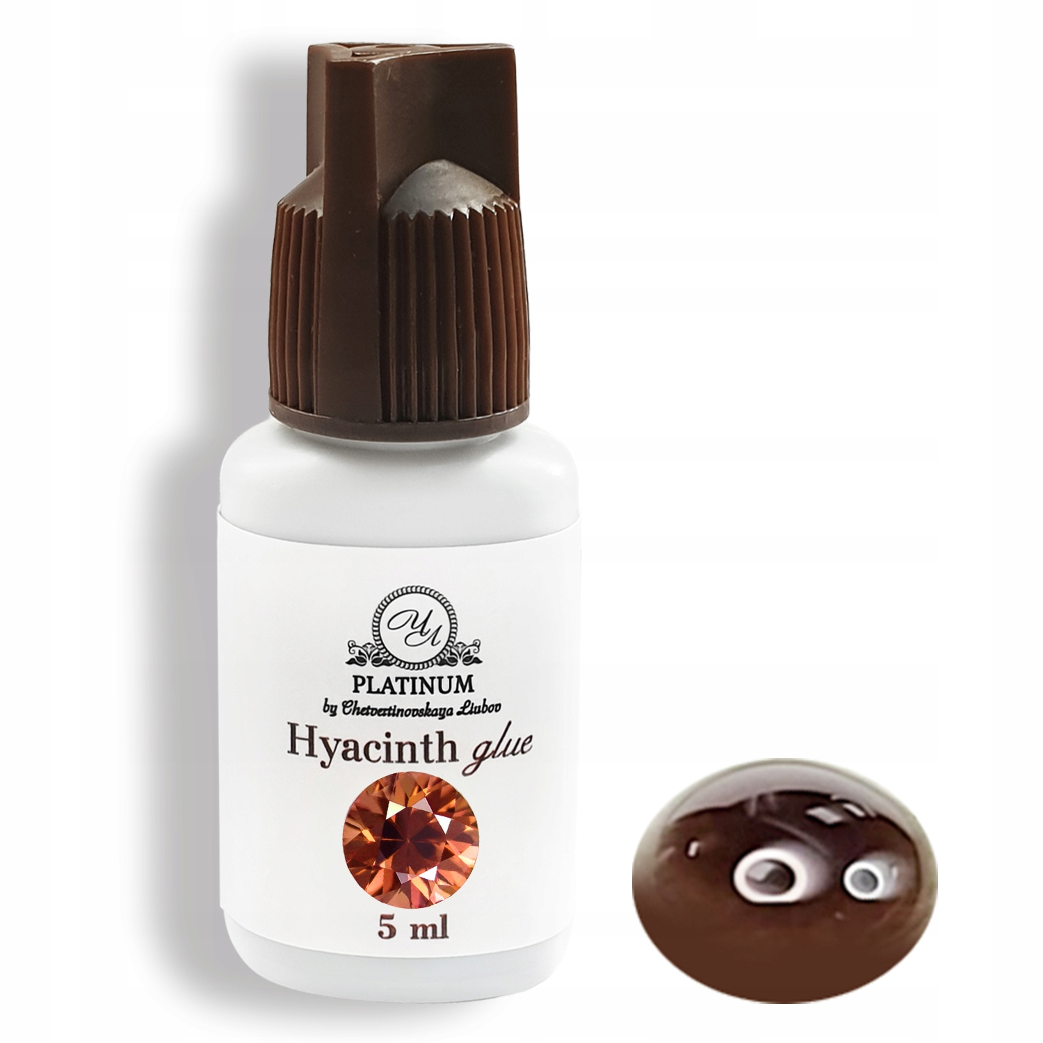 Lepidlo na prodlužování řas Hyacinth 5 ml hnědé Platinum Rychle schnoucí