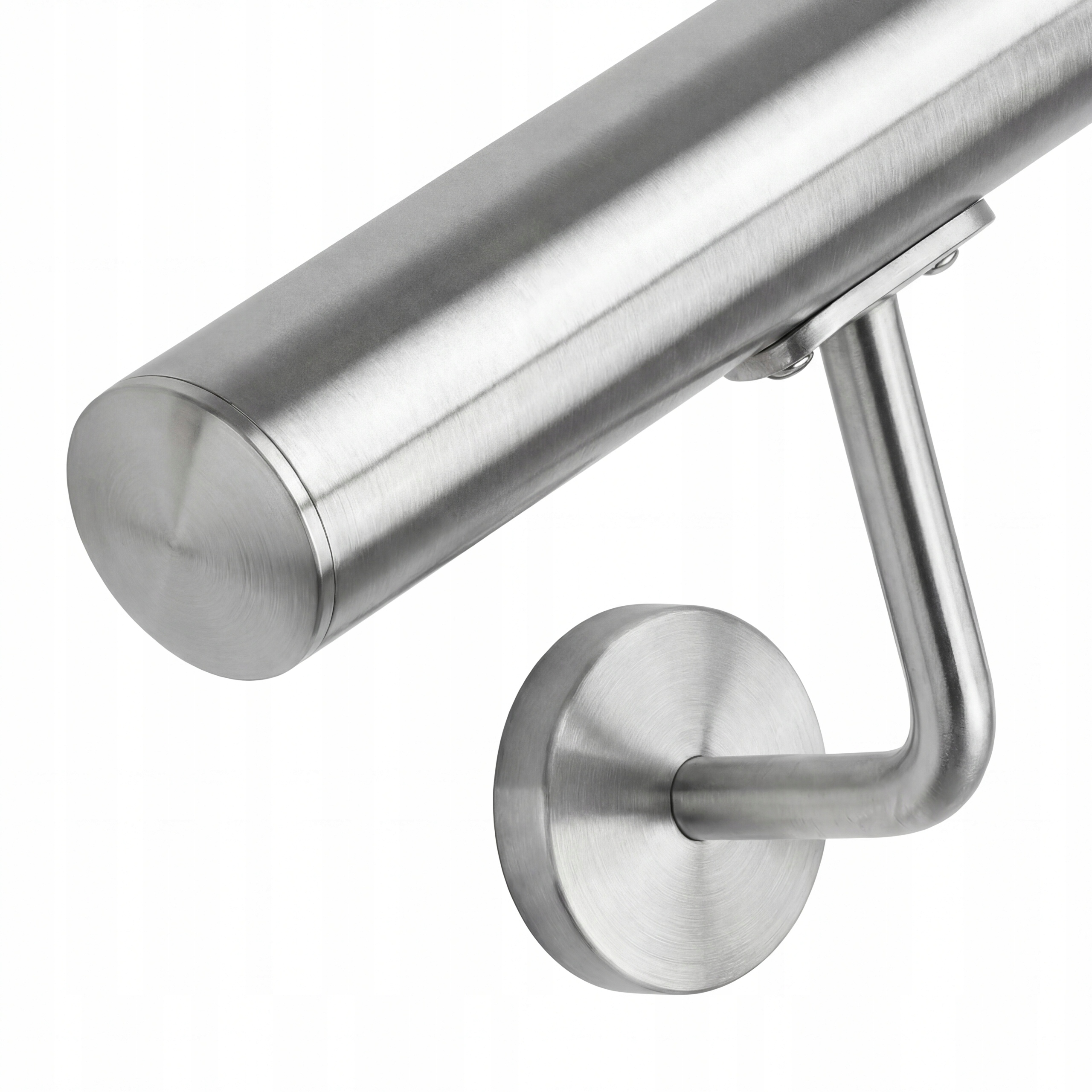 Stěnové schodišťové zábradlí 70 cm nerezová ocel Satén Fi 42,4 mm 2 mm Rozeta