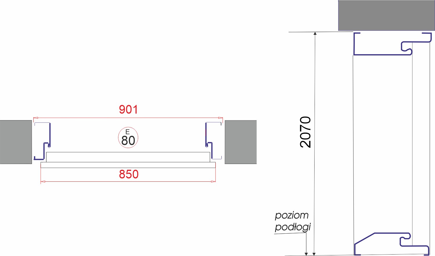 Drzwi wejściowe GEREDA 55mm T43 Złoty dąb Prawe 80 na zewnątrz Typ pełne