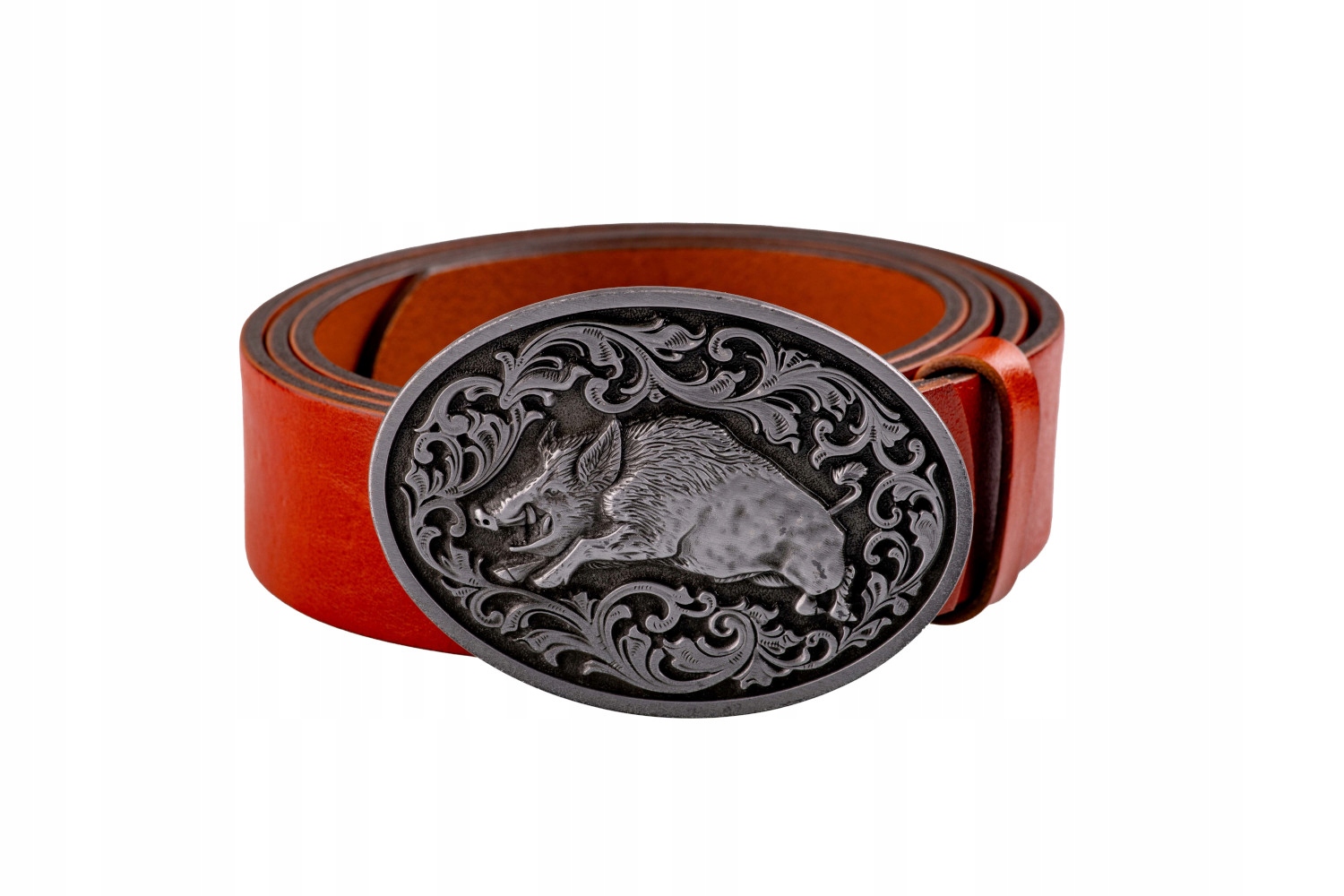 Kožený opasek Bór Hunter Grace Wild Boar Silver 105