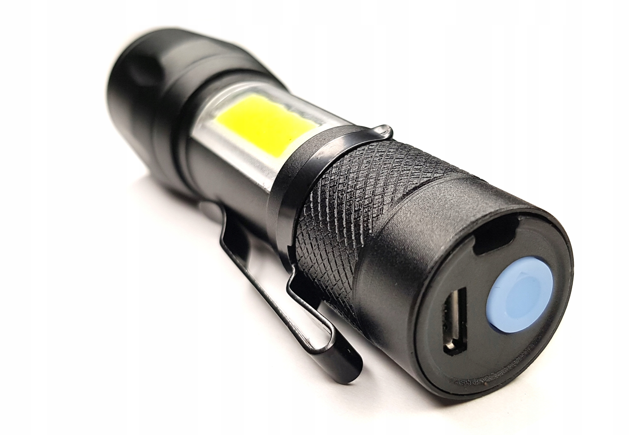 LATARKA USB 2X LED T3 COB USB Z AKUMULATOREM ZASIĘG 400m ZDJĘCIA NOCĄ Marka Satis