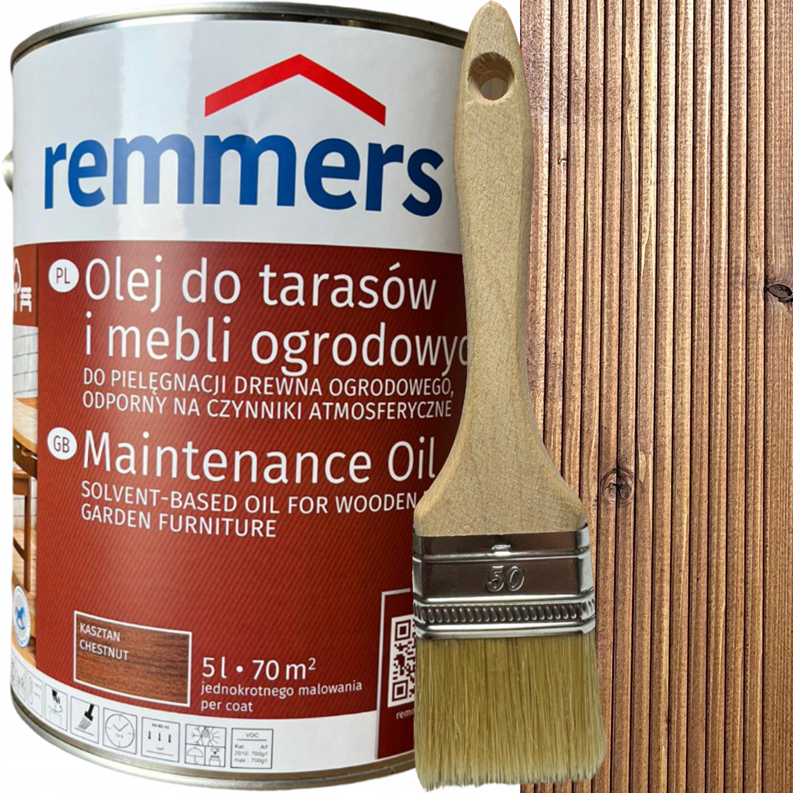 Olej do Drewna Tarasu Remmers pflege ol 10L Kasztan 2608