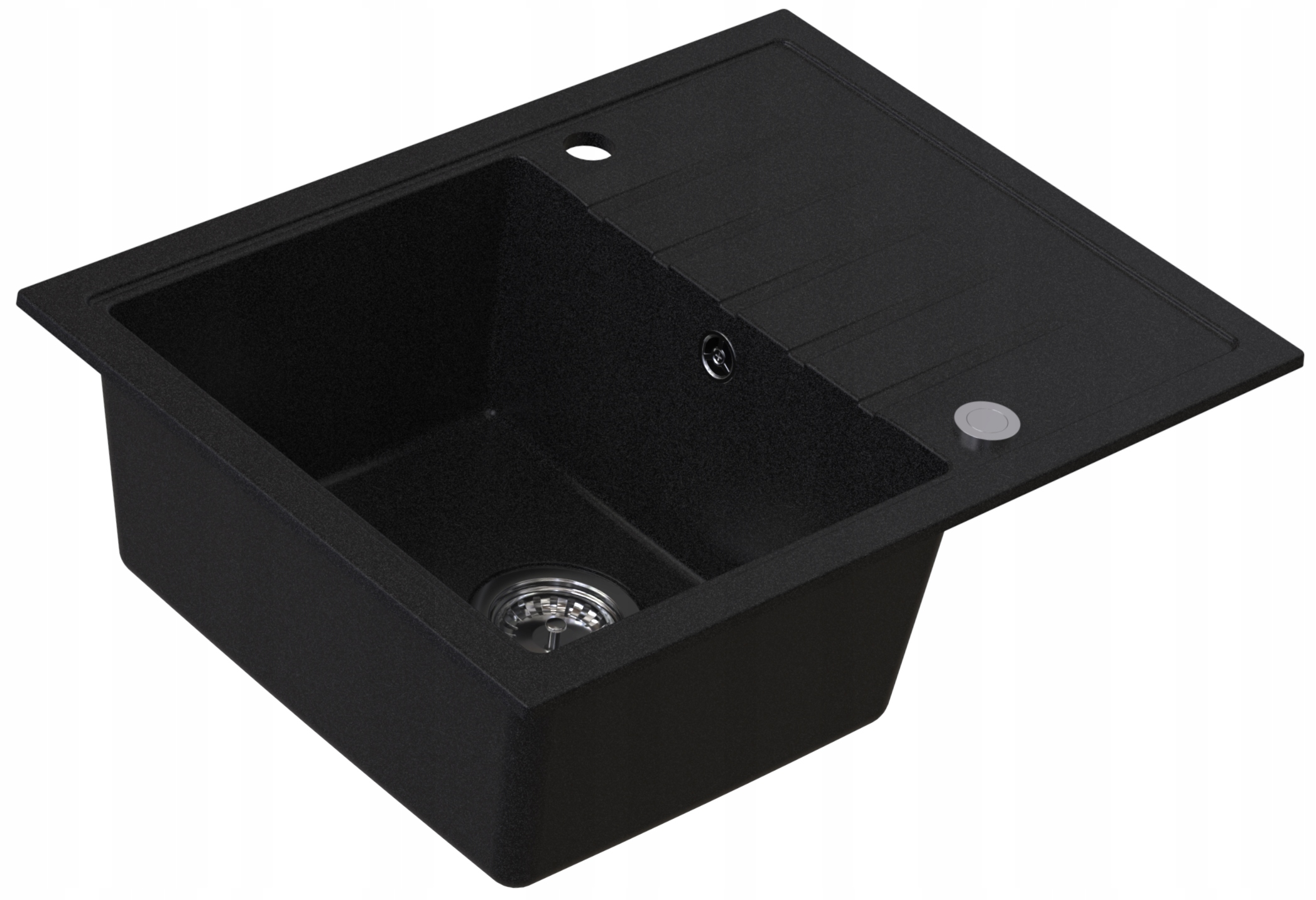 Zlewozmywak Jednokomorowy Axion 65x50 cm Zlew Kuchenny Granitowy Syfon