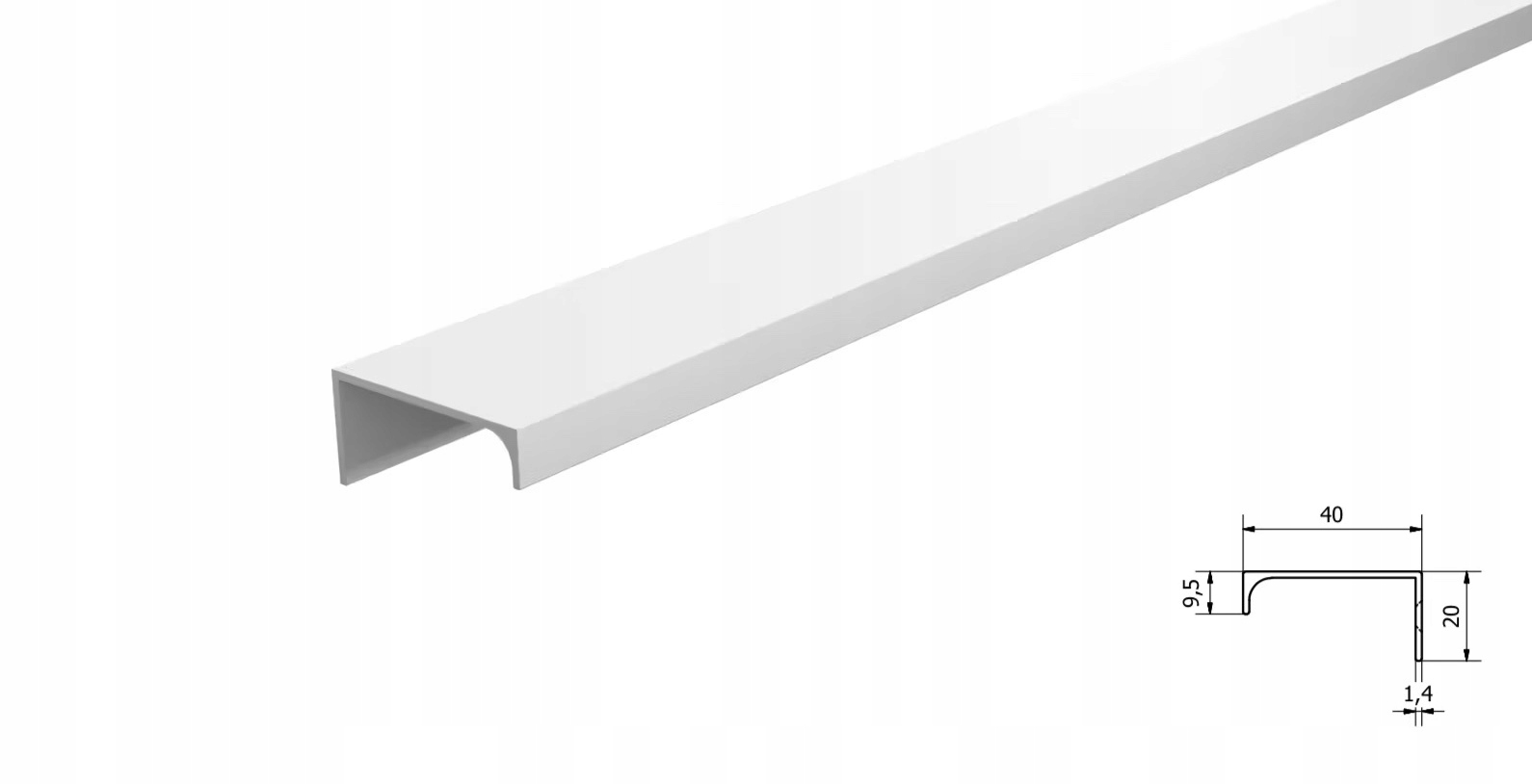 Alu Nábytková Úchytka Okrajový Pro Nábytek Do Skříně – Činka 1900 MM Pro Obrábění