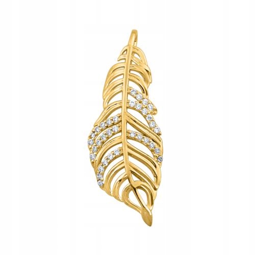 Ozdobný zlatý přívěsek 585 zdobený zirkony, elegantní dárek pro maminku