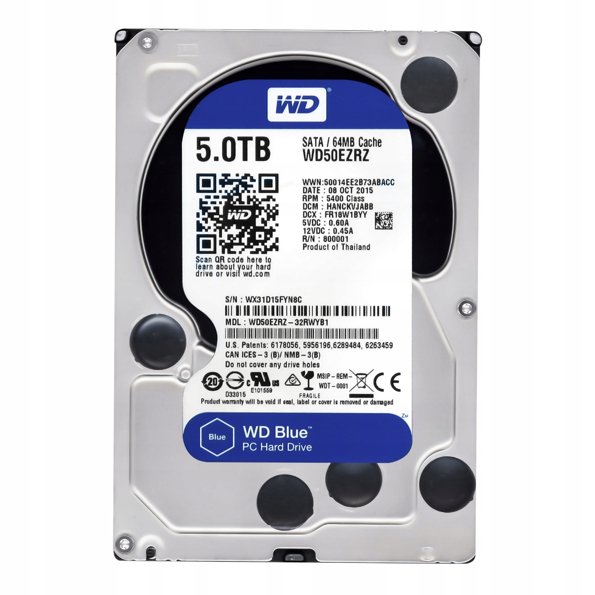 Wd Blue 5TB 5.4K 64MB Sata III 3.5'' WD50EZRZ
