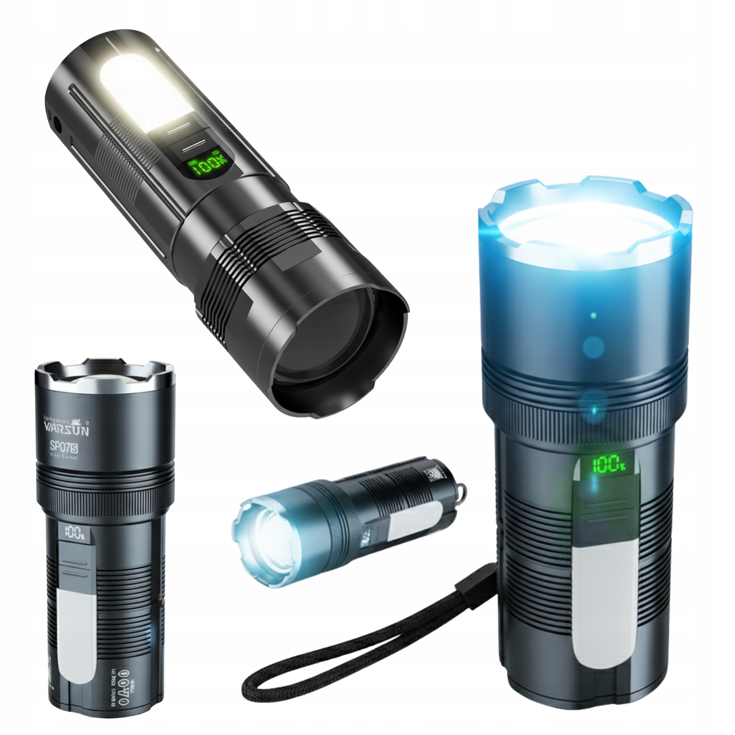 Svítilna Reflektor Warsun Led Powerbank 2000lm Taktická s dlouhým dosahem