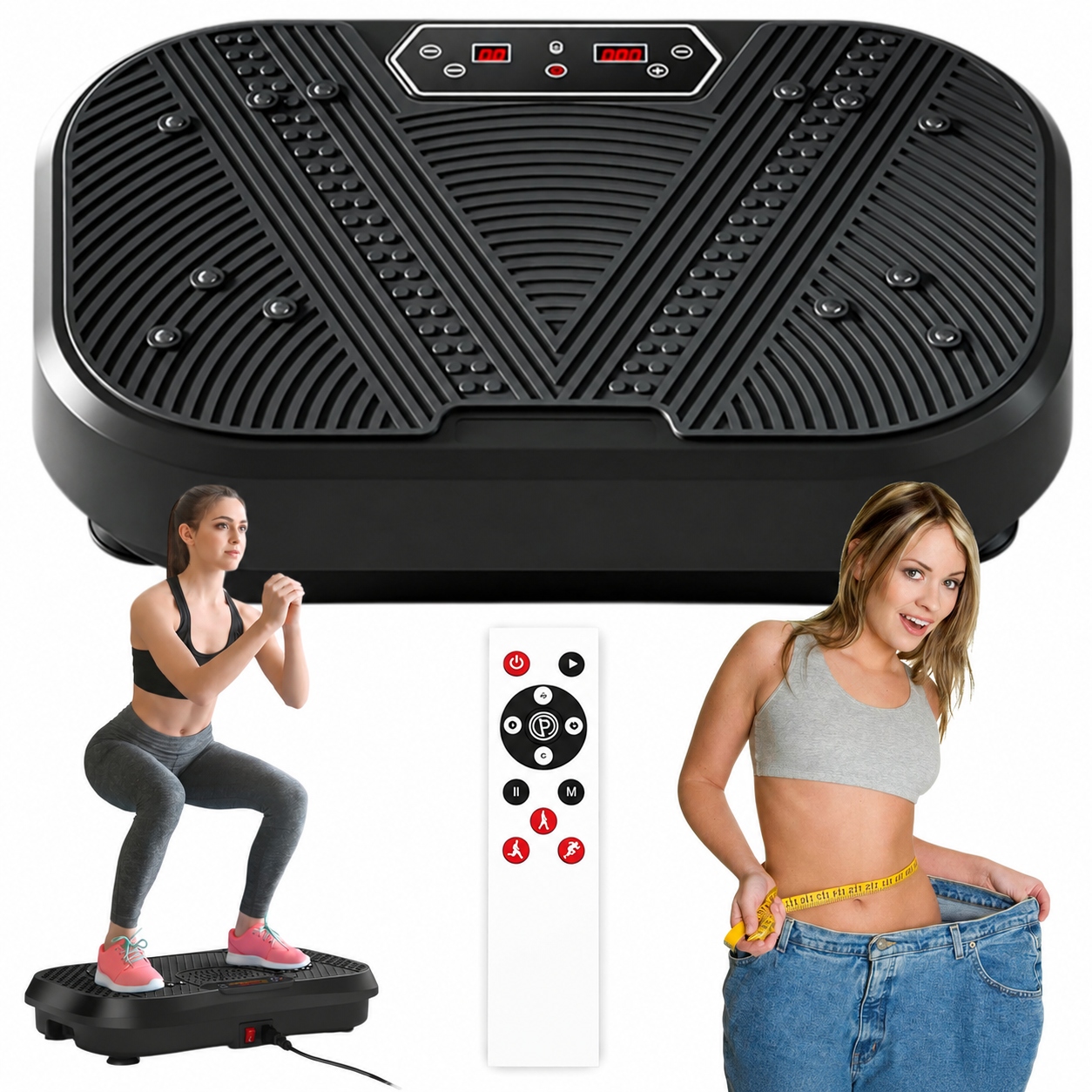 Platforma Wibracyjna Wibrująca Do Ćwiczeń Fitness Z Linkami 120 Poziomów