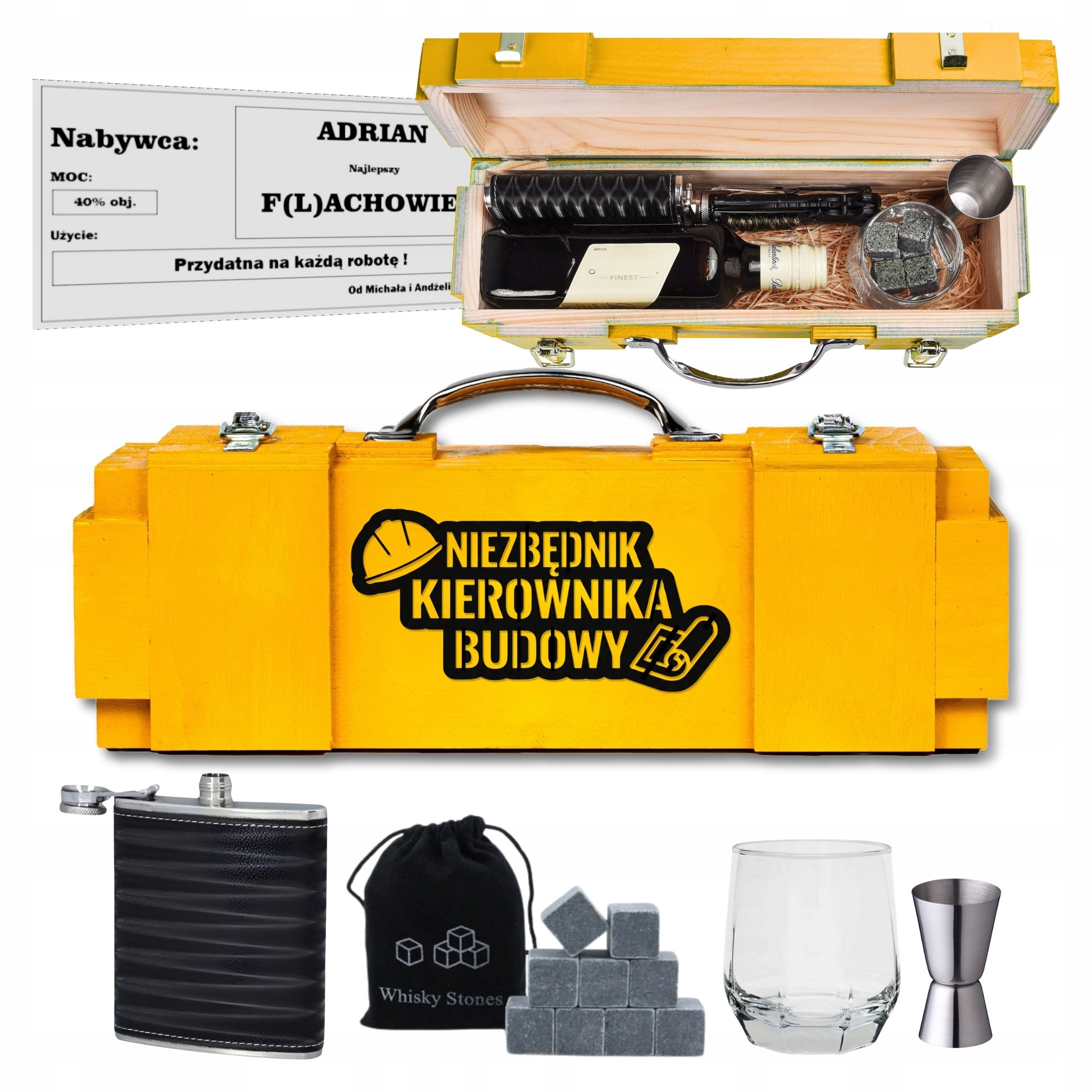 Dárková Sada Nezbytný vedoucí stavby Dřevěná schránka Silná