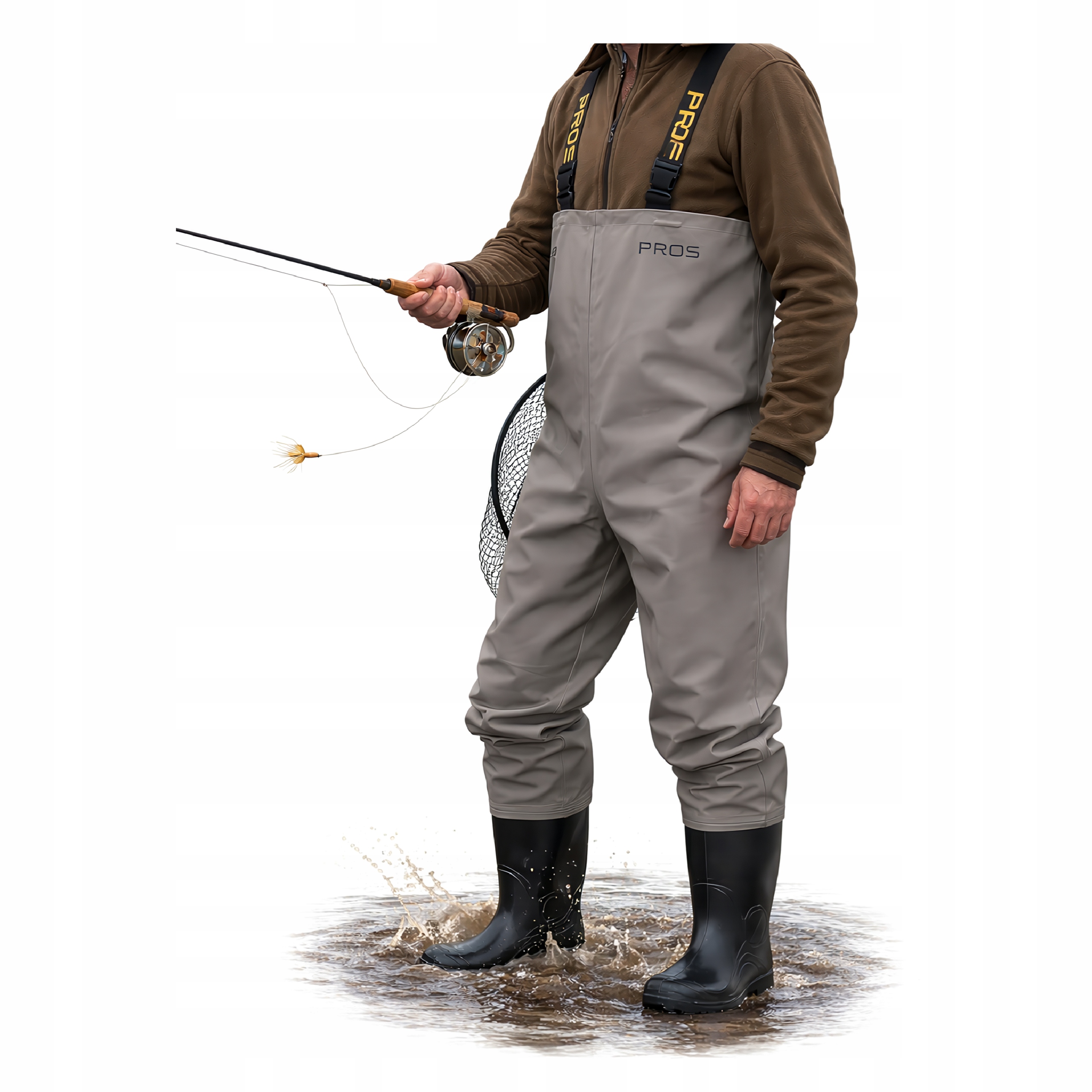 Spodniobuty Oddychające Wodery Spodnie z Szelkami Pros Na Ryby Rybackie