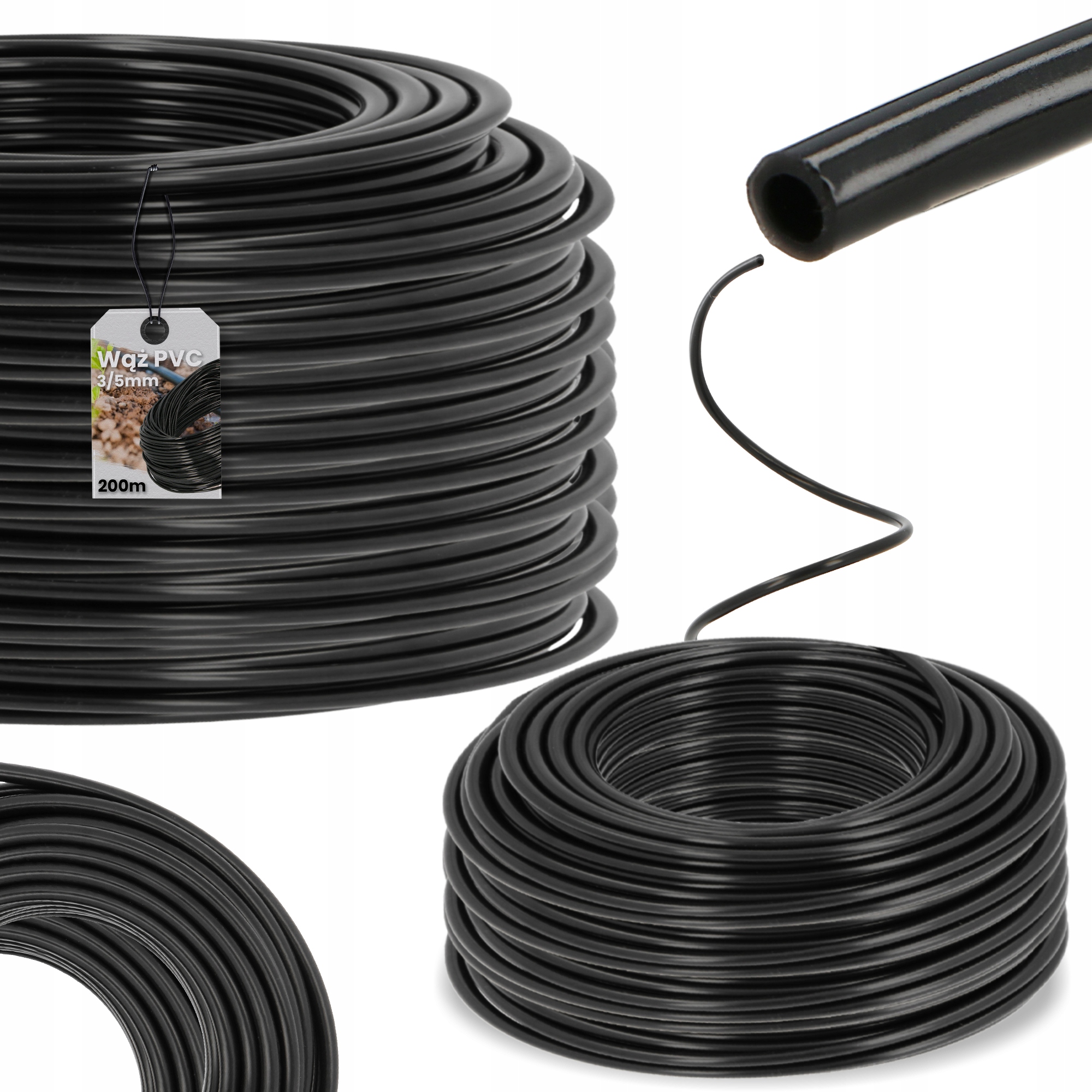 

Wąż Pvc Ogrodowy Systemu Nawadniania 3/5 mm 200 m