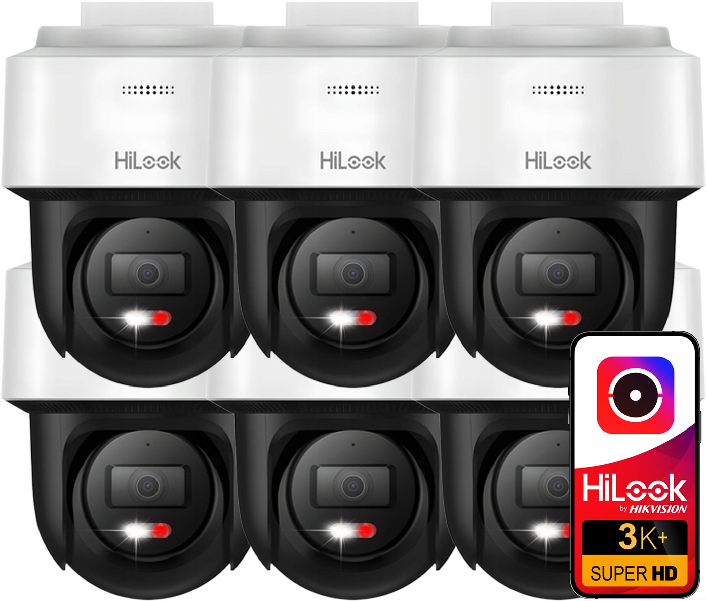 Sada 6 otočných kamier 6Mpx Vonkajšia HiLook Hikvision PTZ-N2C600M-DE