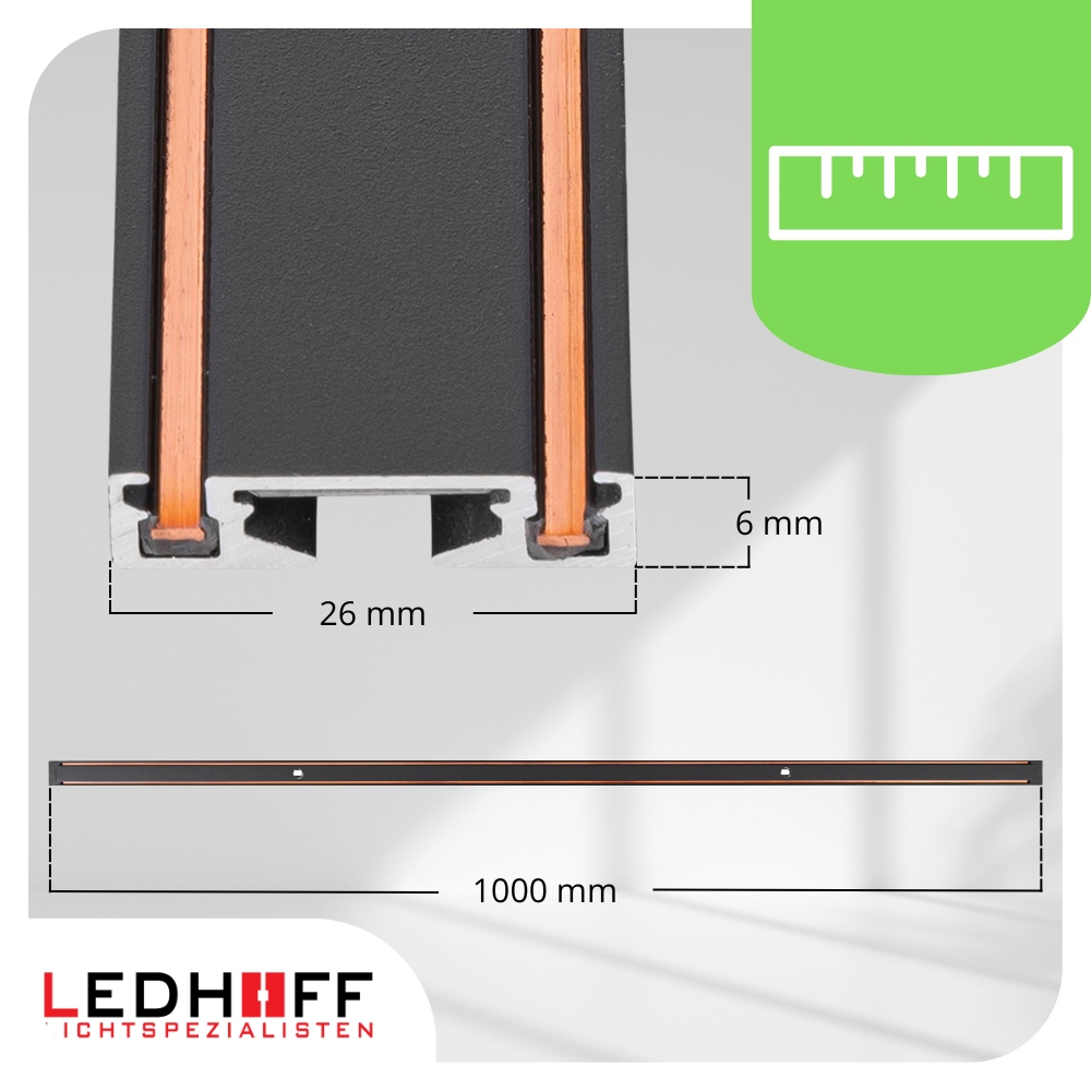 Oświetlenie szynowe magnetyczne szynoprzewód 1m + 3x reflektor TUBA LED Liczba punktów światła 3