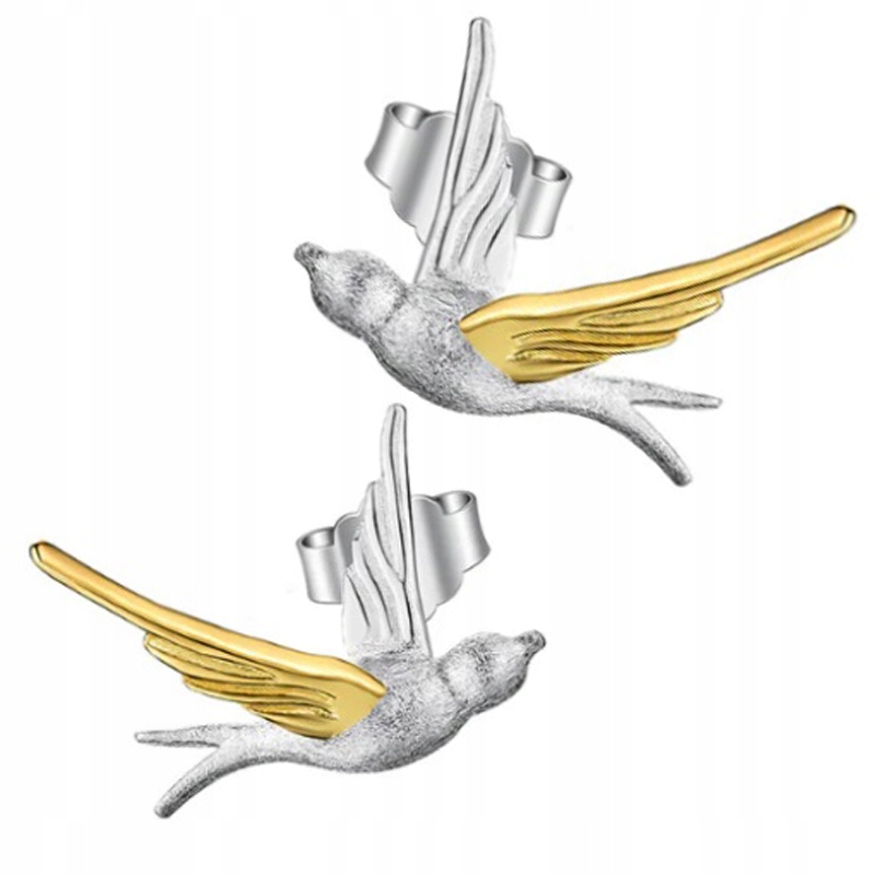 Stříbrné Náušnice Vlaštovky Stříbro 925 Náušnice Trusky