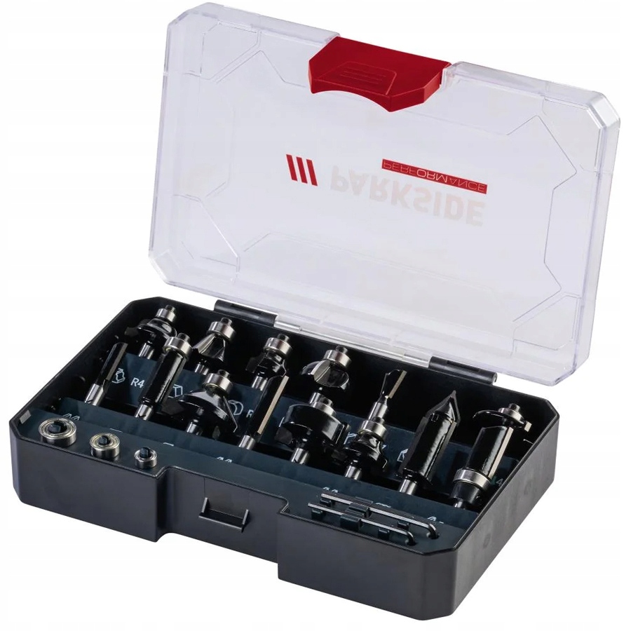 Frézy Na Dřevo Parkside 8 MM, Sada Fréz 15 Kusů Ložisek Kufr