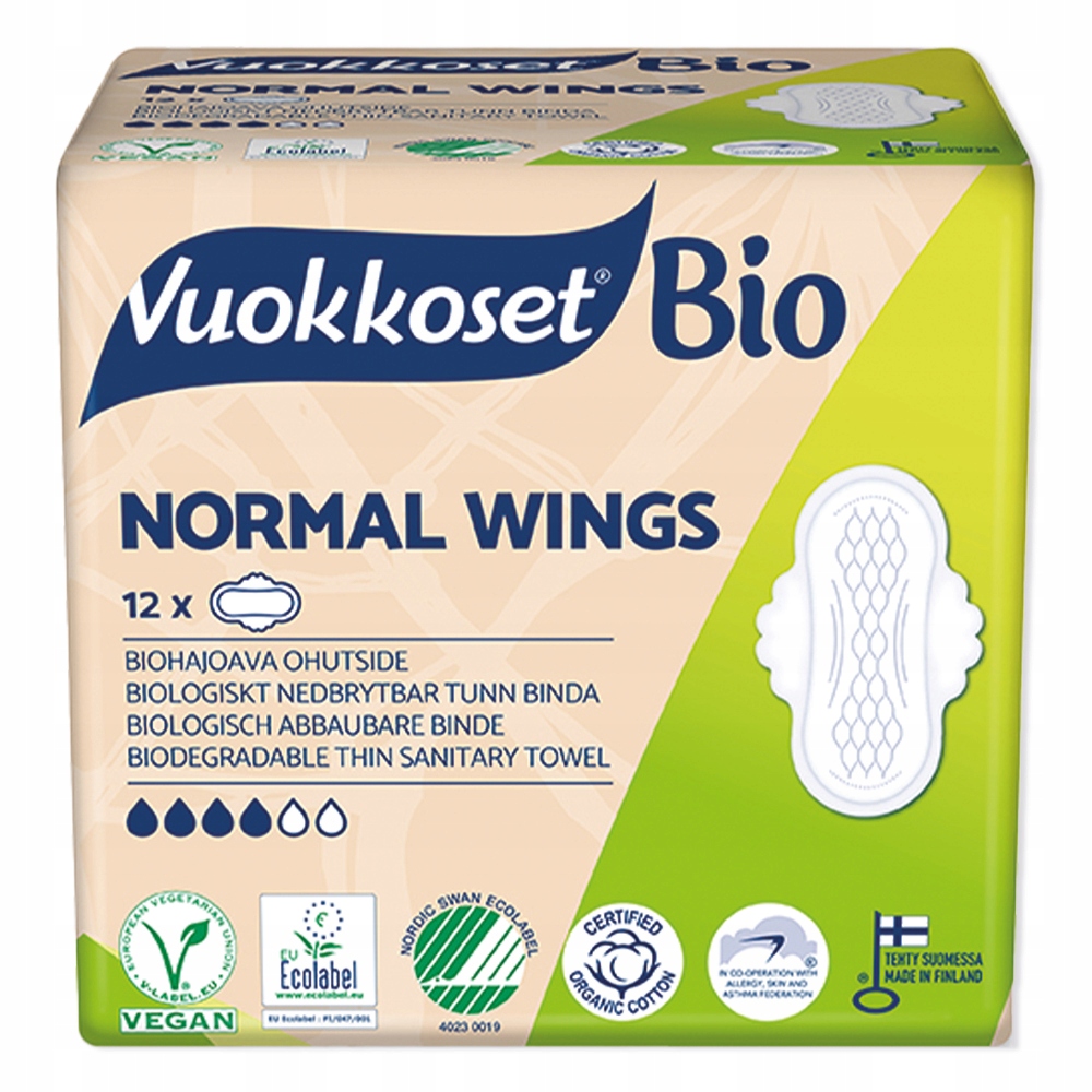 

Vuokkoset Ekologiczne Podpaski Normal 100% Bio 12X