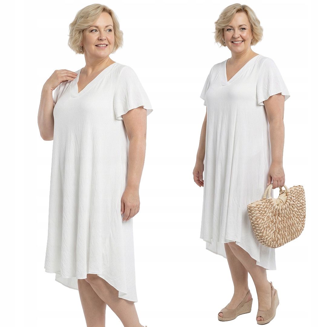 Bílá šaty plus size velikost 56