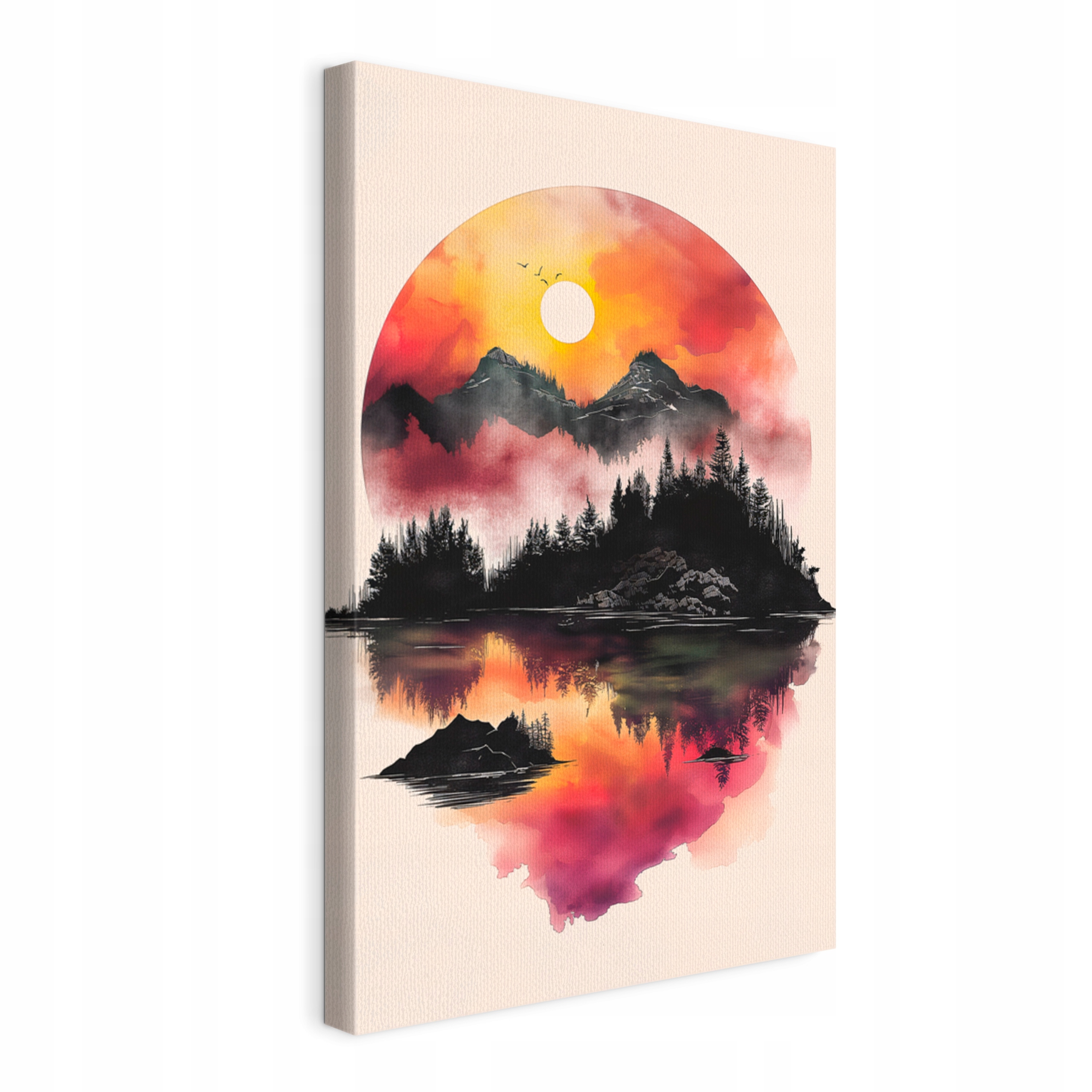 Obraz na plátně Slunce Jezero Hory do obývacího pokoje Ložnice 40x60