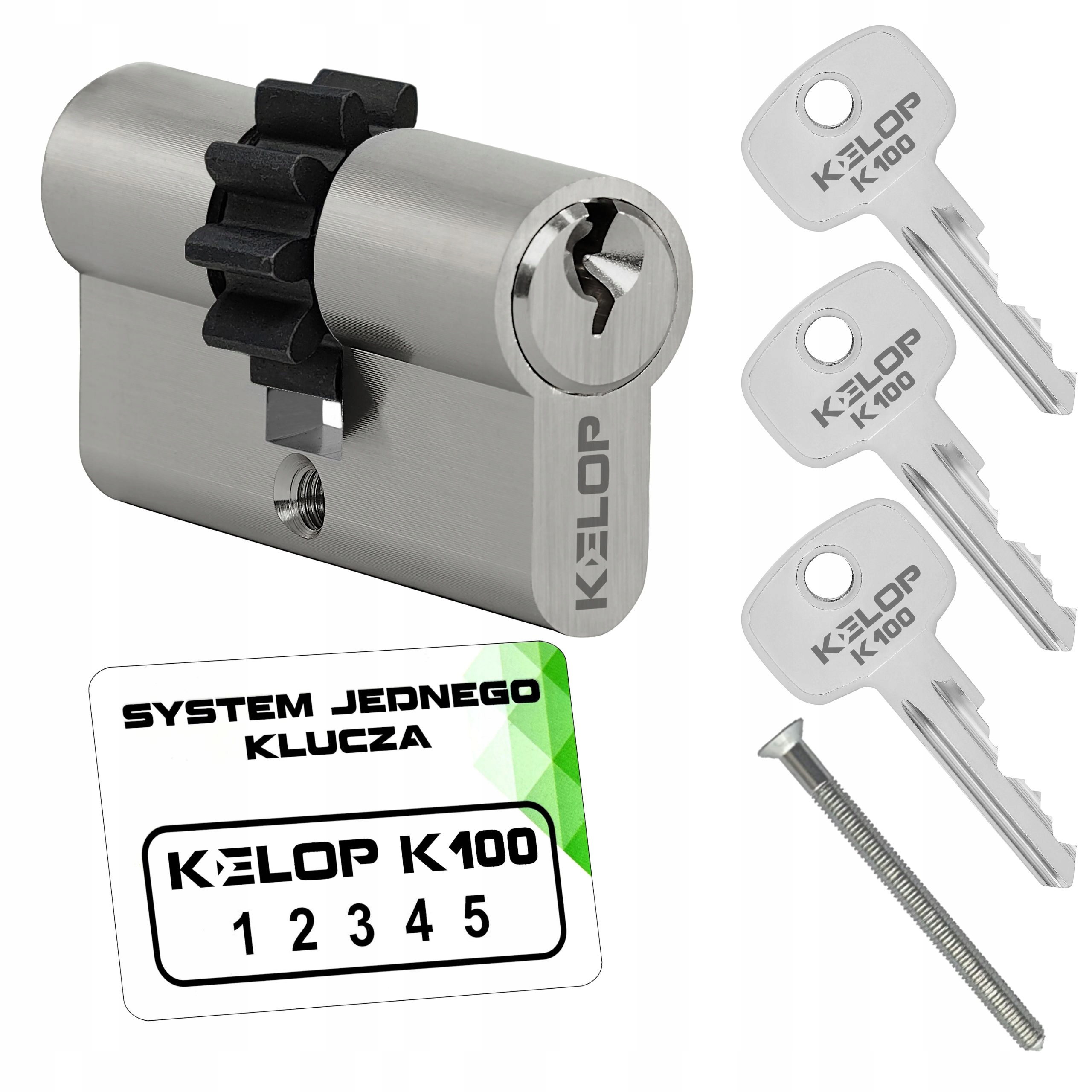 vložka Kelop K100 50/50Z s niklovým ozubením, systém jednoho klíče