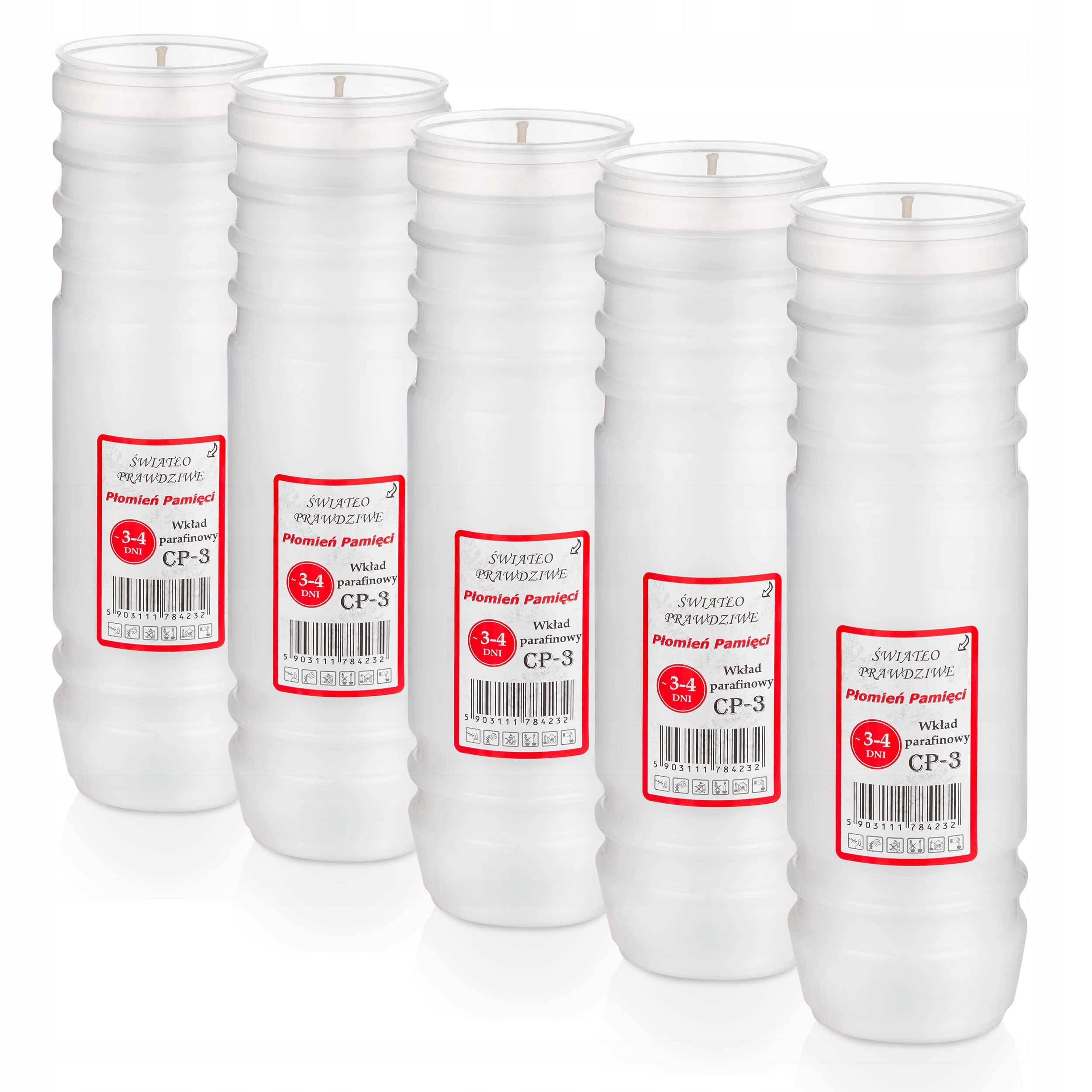 

18cm Wkłady parafinowe do zniczy 4dni CP3 (5szt.)