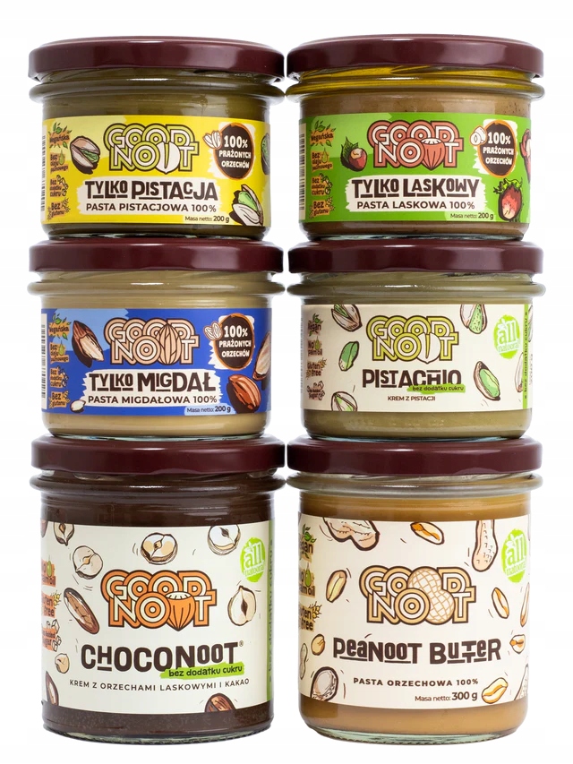 Zestaw wszystkich kremów orzechowych bez cukru Good Noot -13%