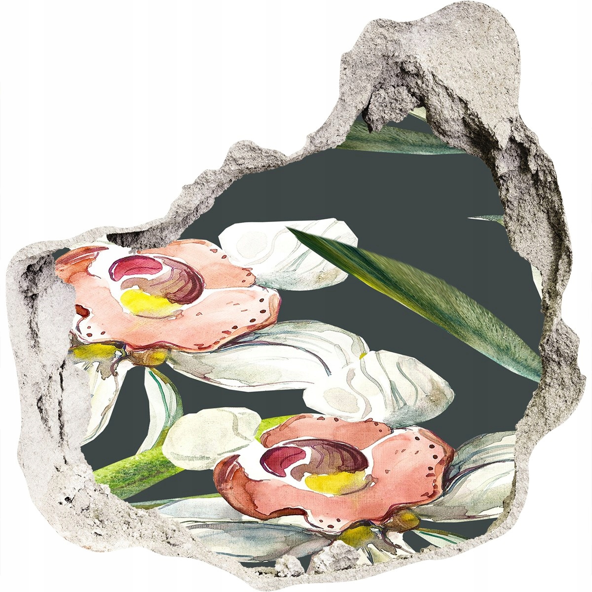 

Naklejka dziura na ścianę cegła Kwiecisty wzór