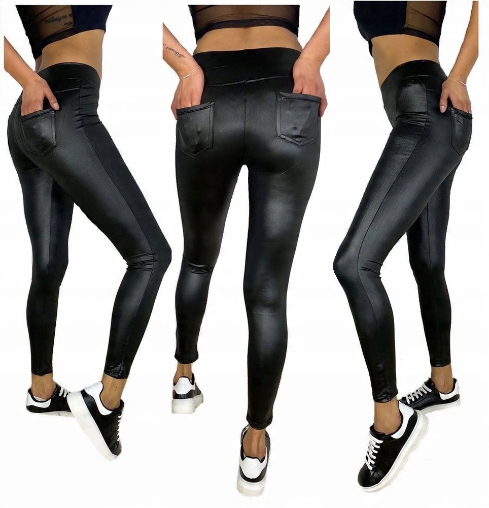 

Legginsy z kieszeniami lateksowe Leginsy Latex M/L
