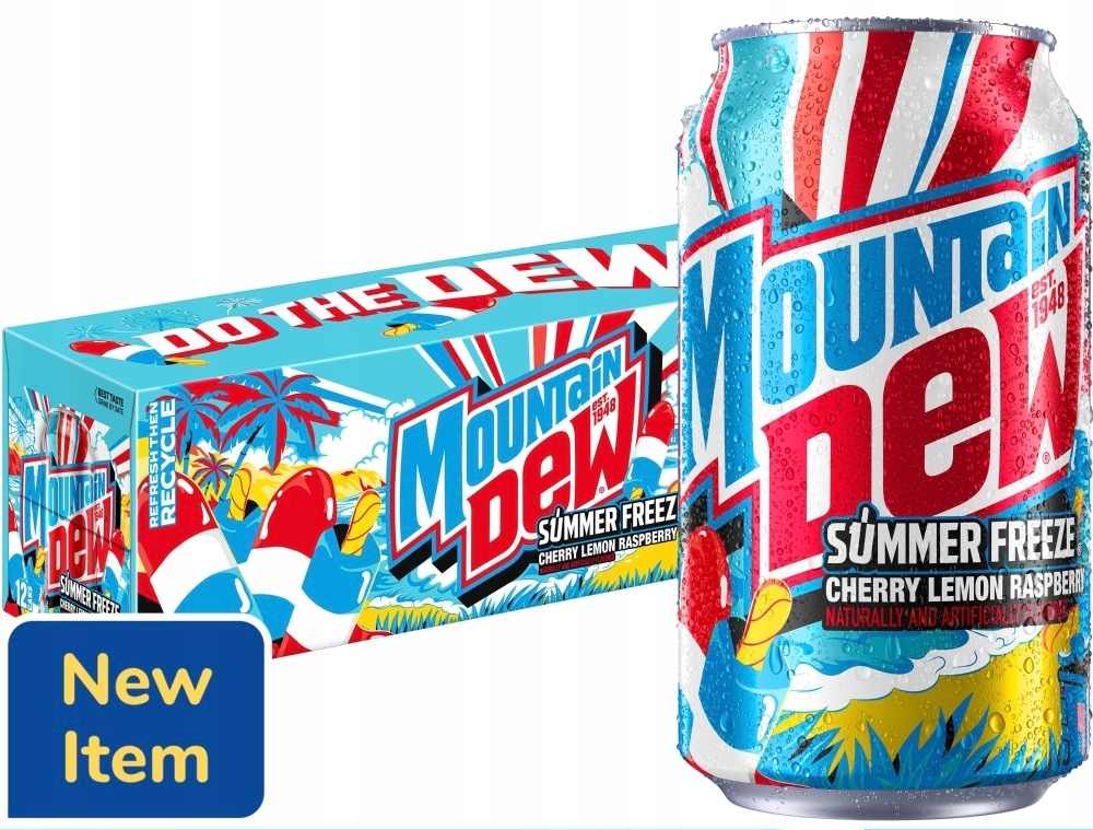 Zestaw 12x Mountain Dew Summer Freeze edycja limitowana prosto z Usa 355 ml