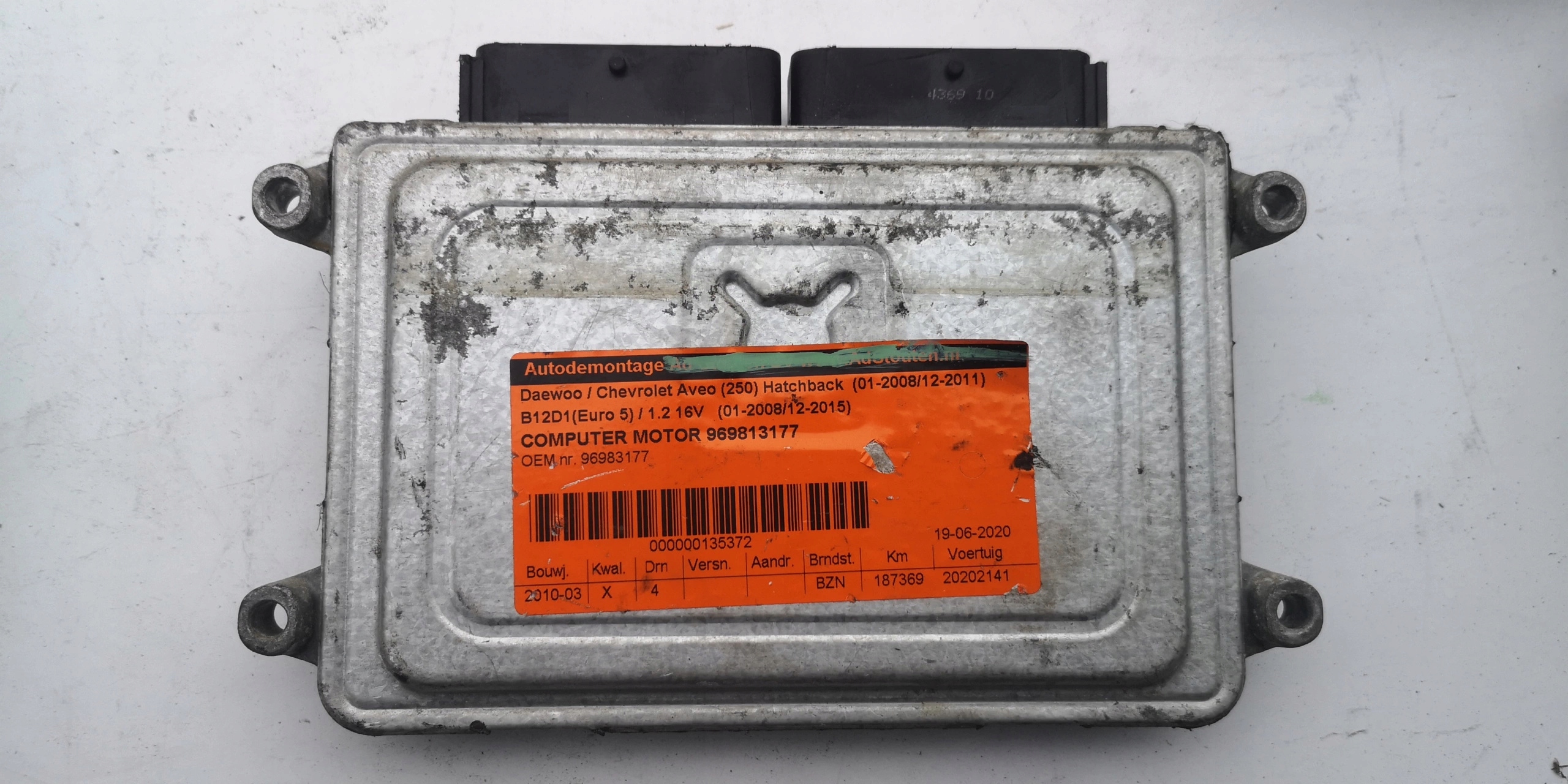 CHEVROLET AVEO 1.2B 16V 5WY5968C 96983177 computer