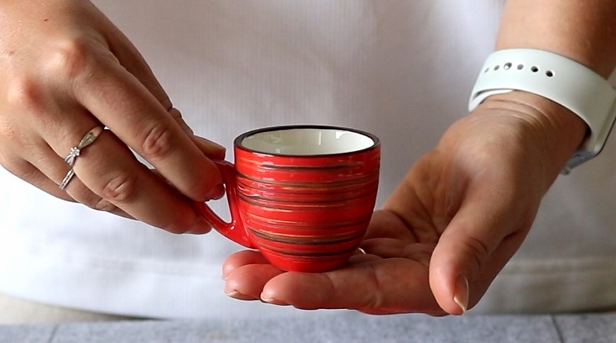 Filiżanka do espresso 75 ml ze spodkiem 11 cm Wilmax porcelanowa czerwona Pojemność 75 ml