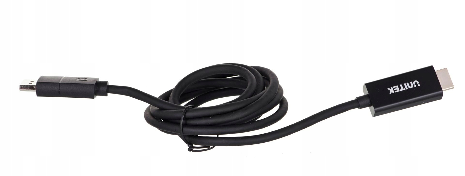 Unitek Adapter Kabel Dp 1.2 Hdmi, 4K 60HZ, 1,9M