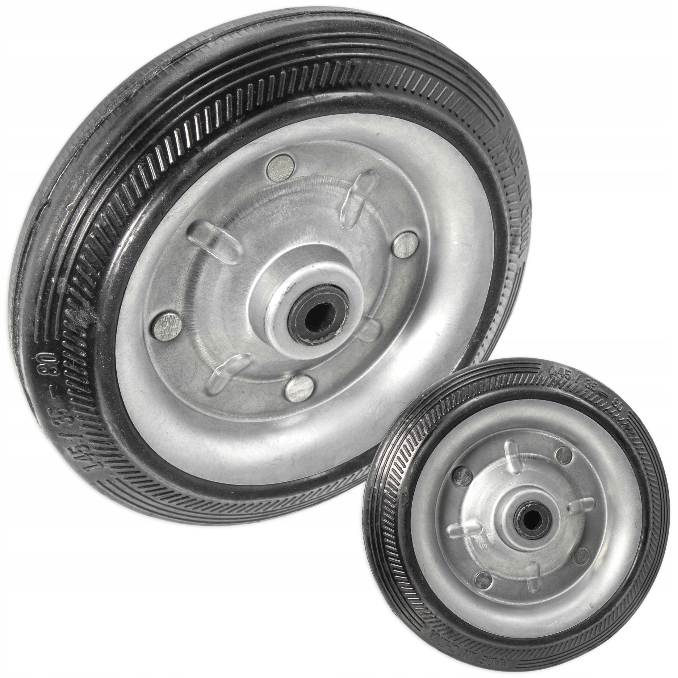 Gumové ocelové kolečko pro tašku na nákupní vozík, kruh 13,5 cm x 3 cm